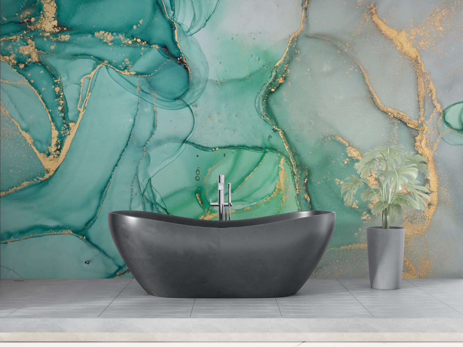 Fototapeta smaragdová abstrakcia so zlatými odtieňmi