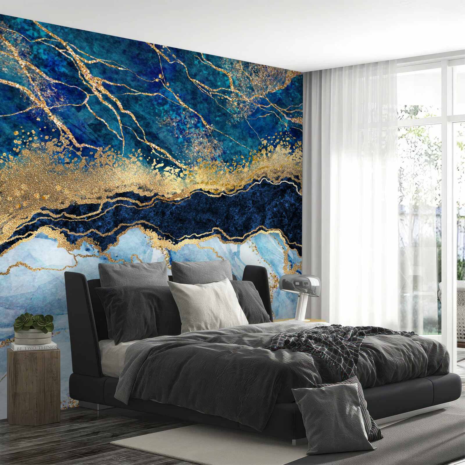 Fototapeta modré mramorové pozadie