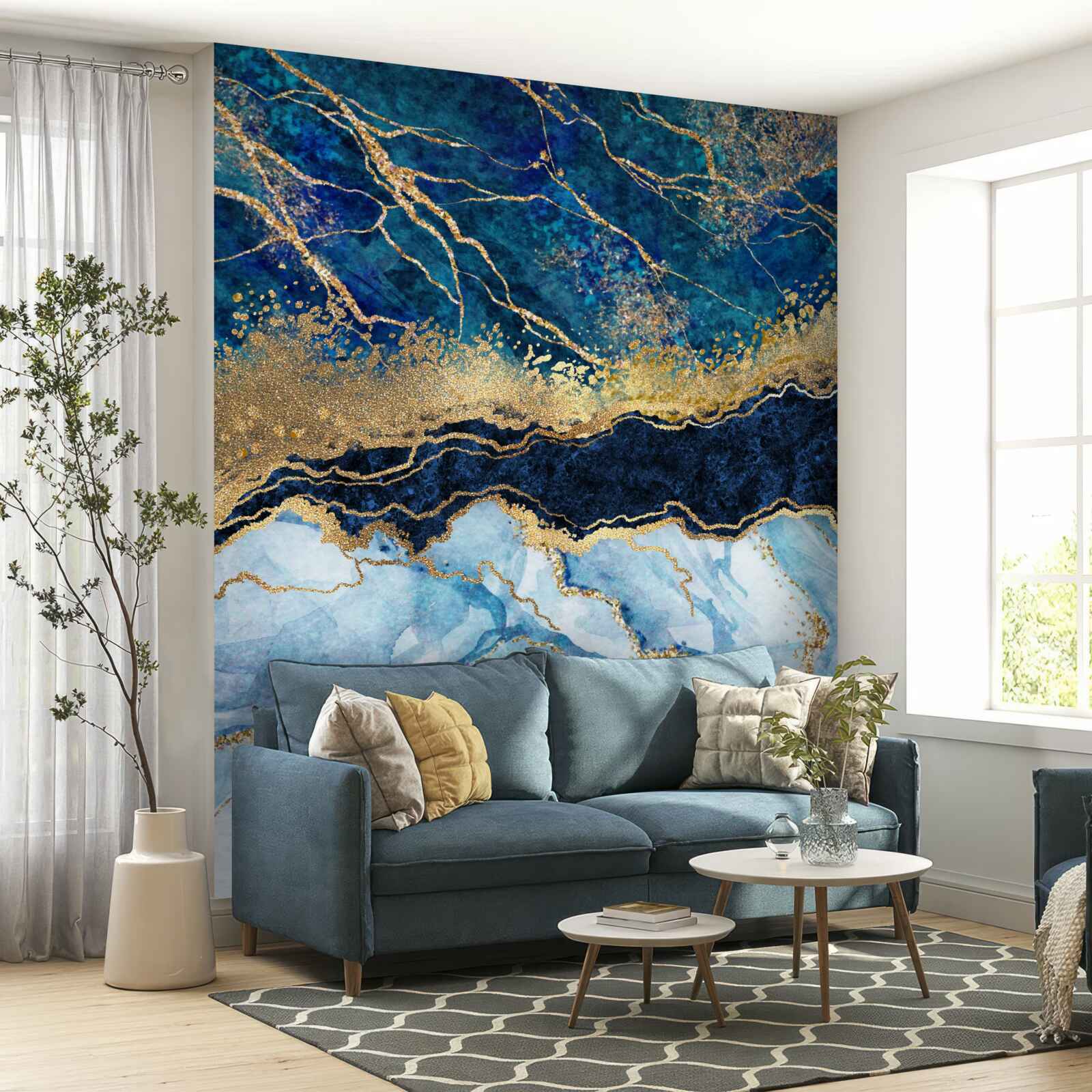 Fototapeta modré mramorové pozadie