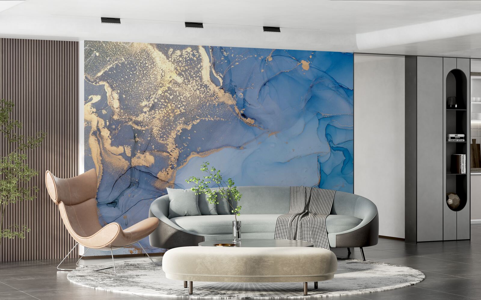 Fototapeta zlatistý mok s modrou