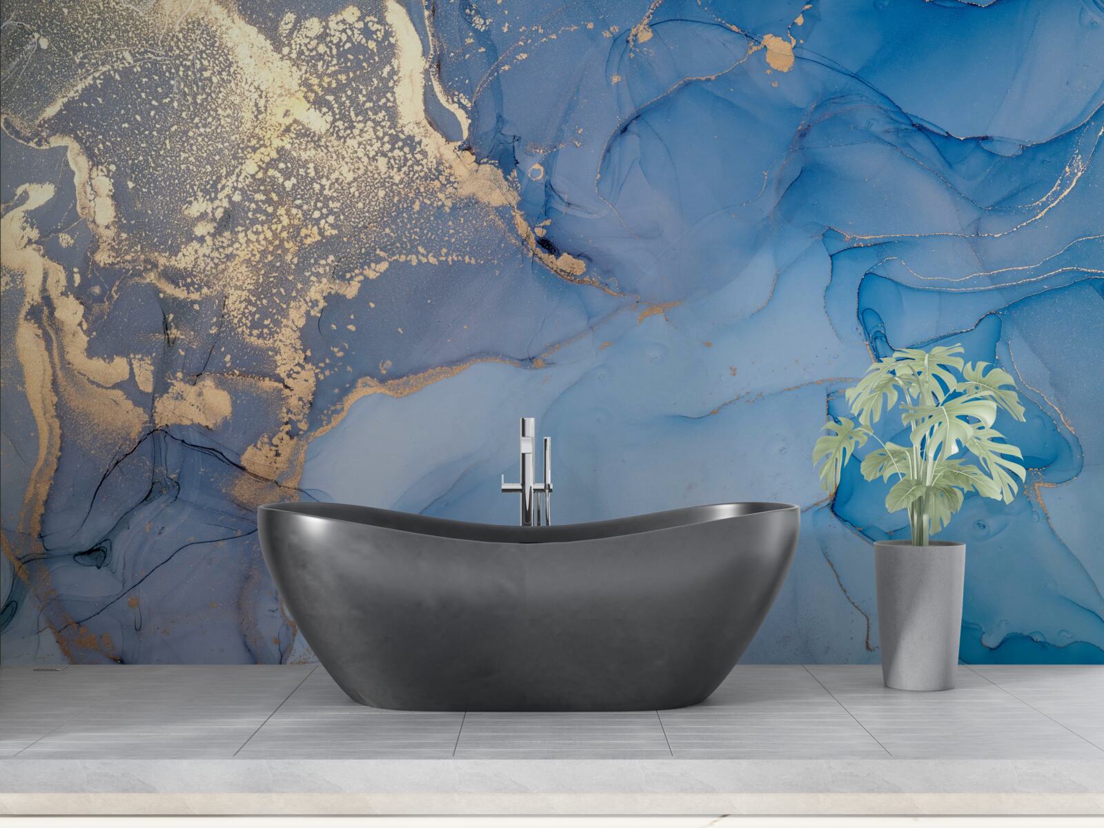 Fototapeta zlatistý mok s modrou