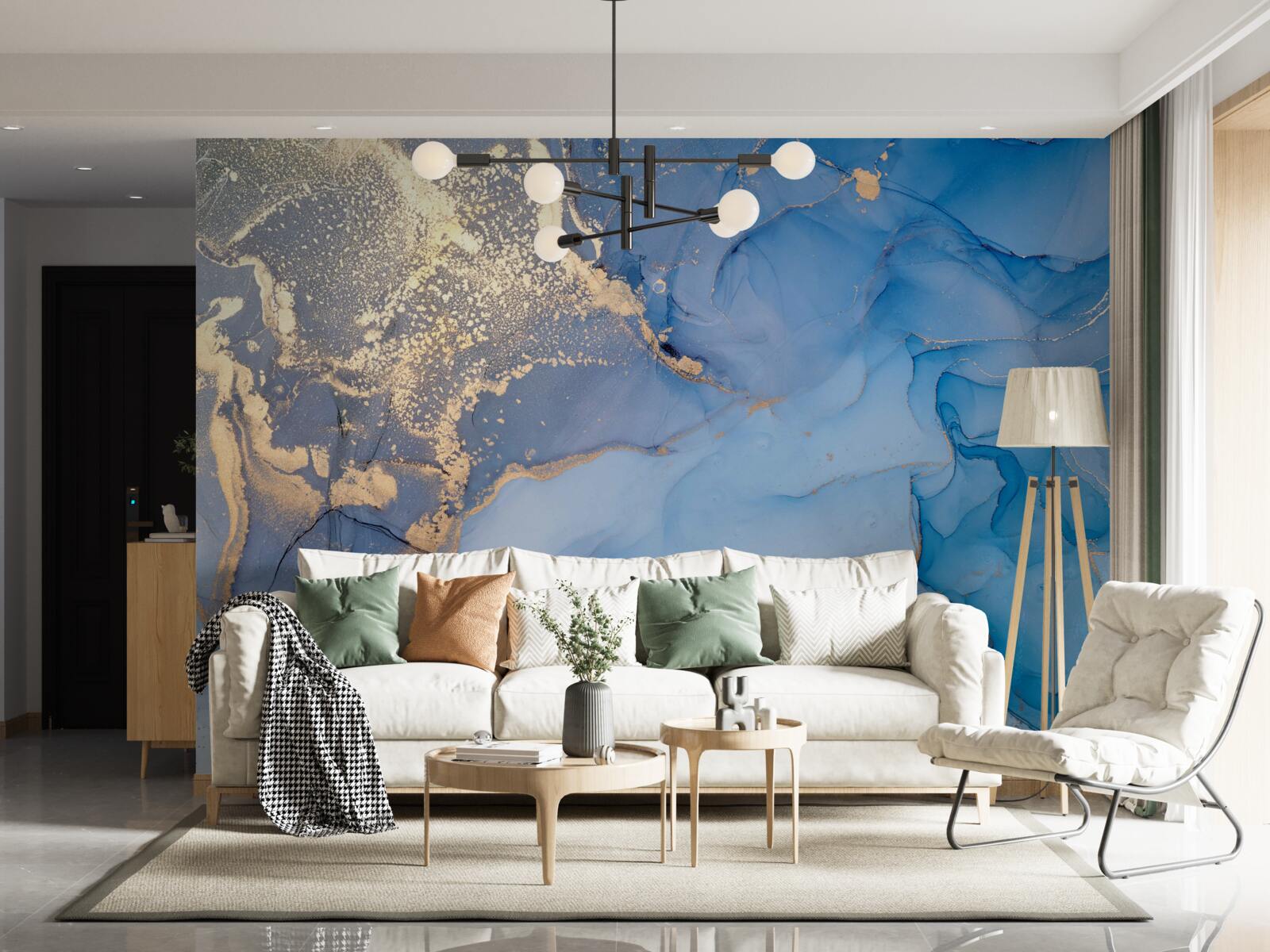 Fototapeta zlatistý mok s modrou