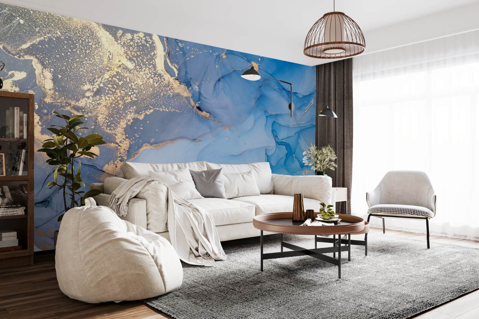 Fototapeta zlatistý mok s modrou