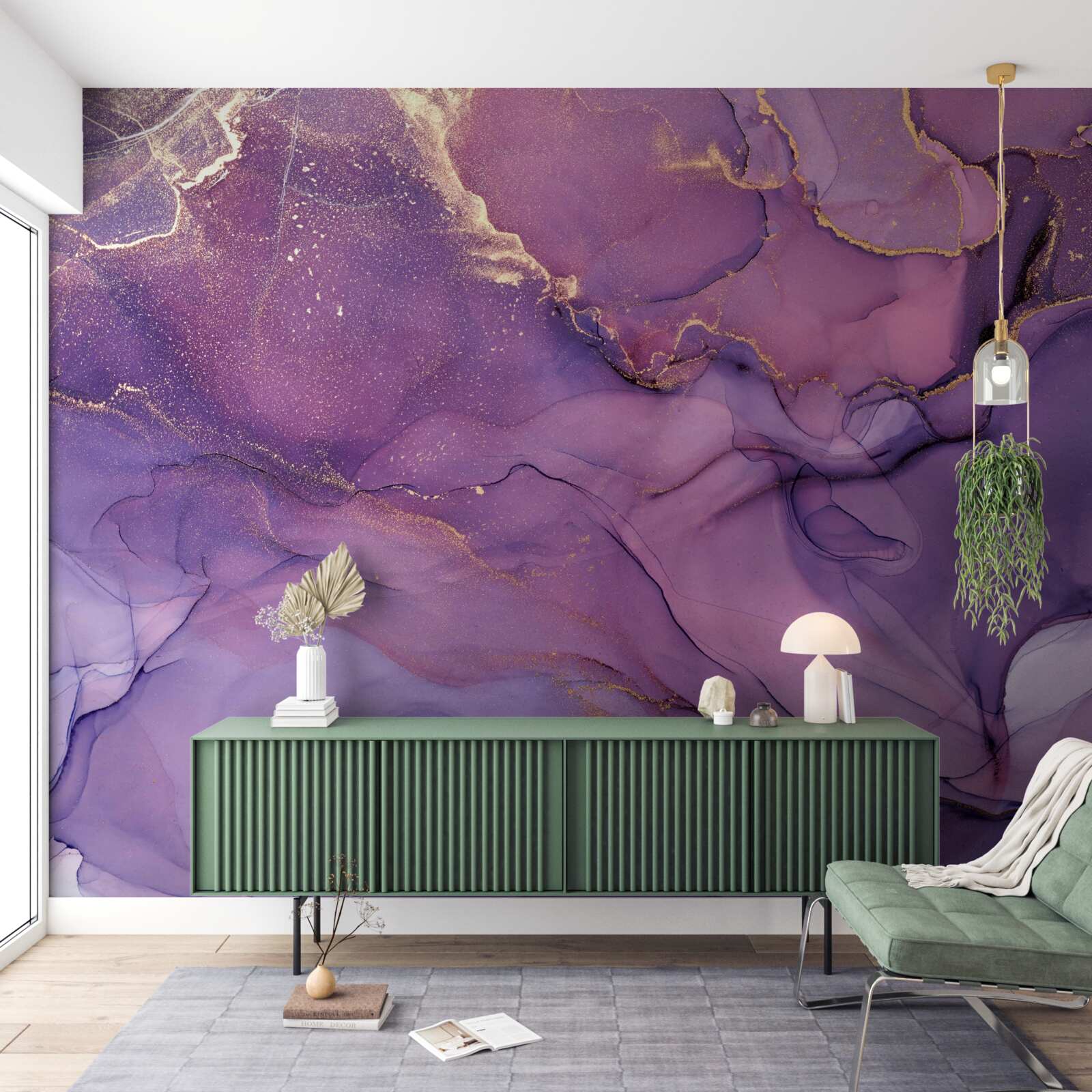 Fototapeta mramorové pozadie v lila odtieni so zlatými prvkami