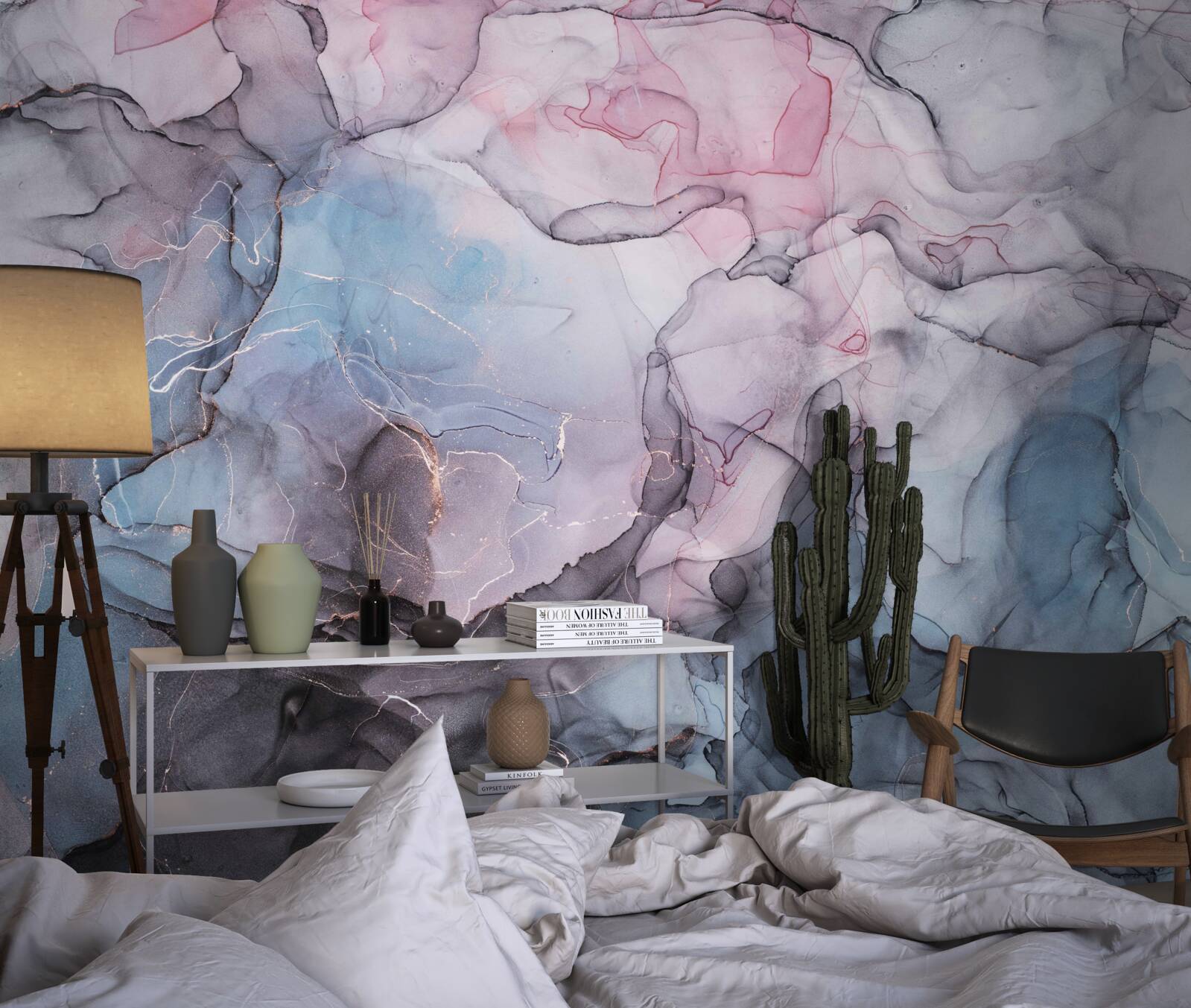 Fototapeta abstraktný mramor v odtieňoch ružovej a modrej