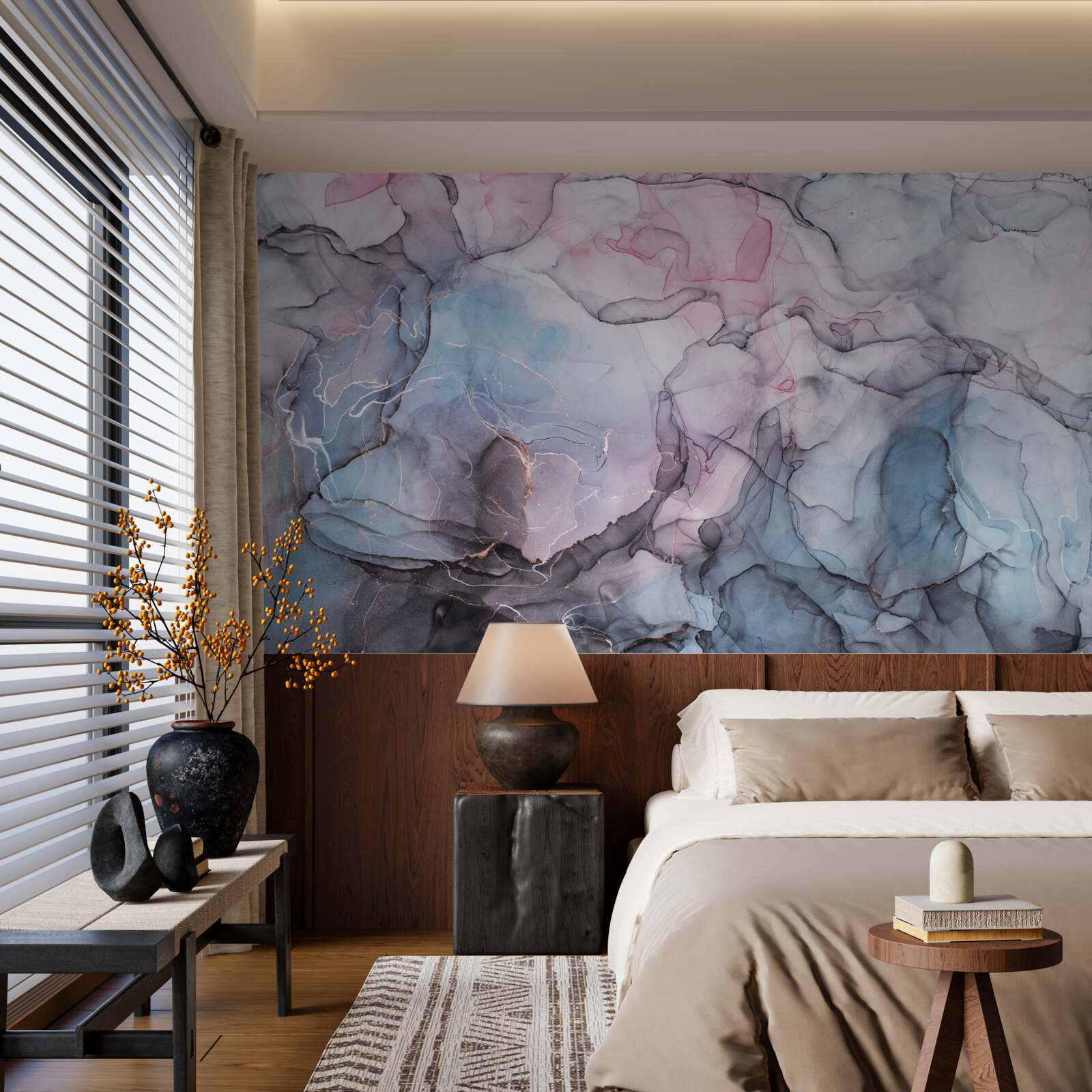 Fototapeta abstraktný mramor v odtieňoch ružovej a modrej