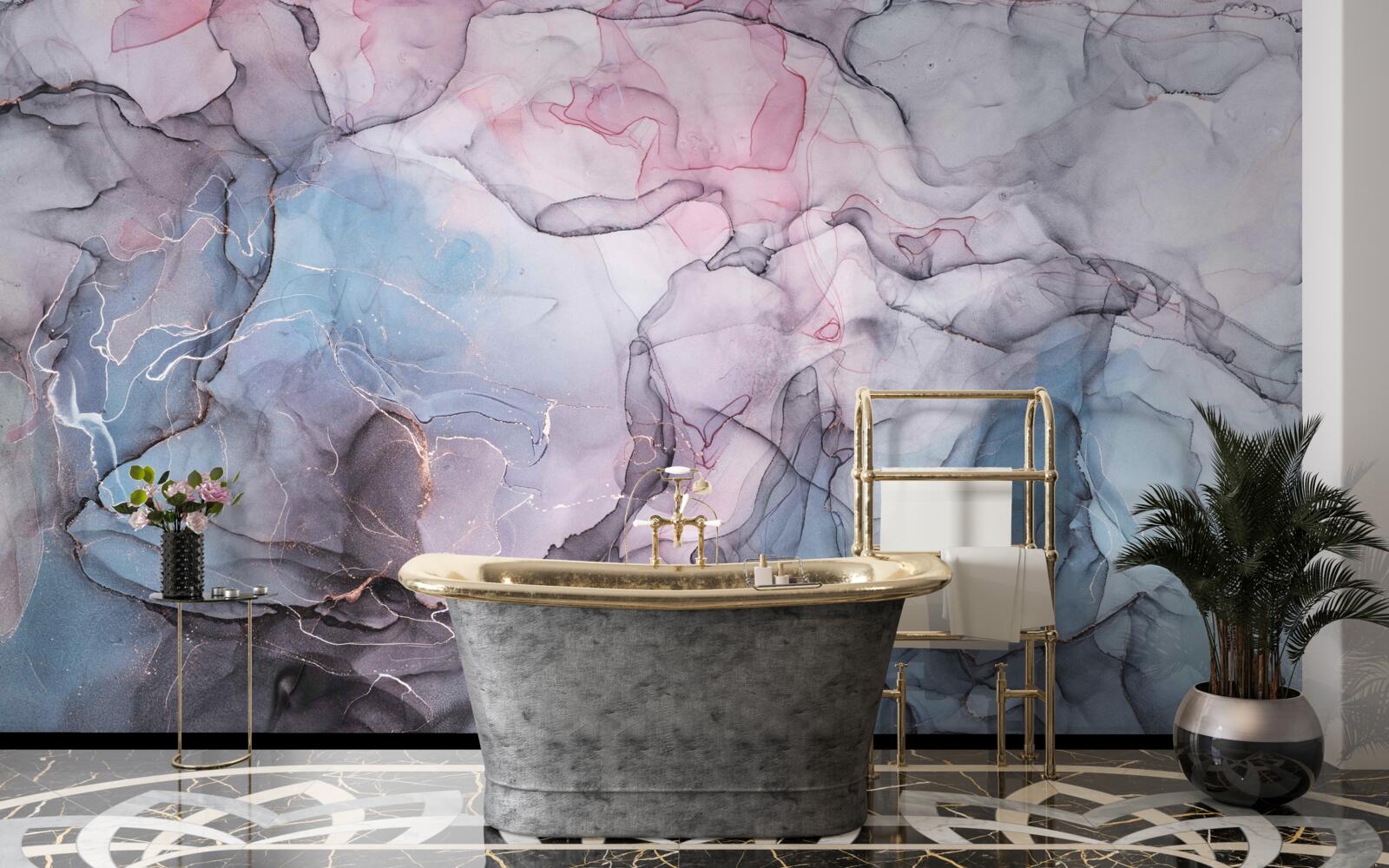 Fototapeta abstraktný mramor v odtieňoch ružovej a modrej