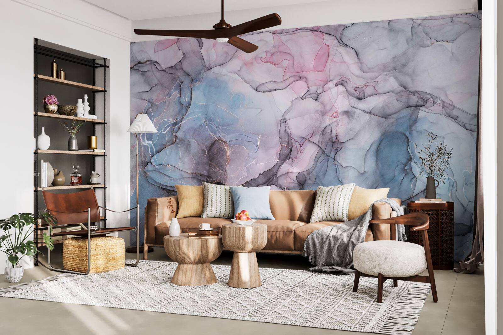 Fototapeta abstraktný mramor v odtieňoch ružovej a modrej