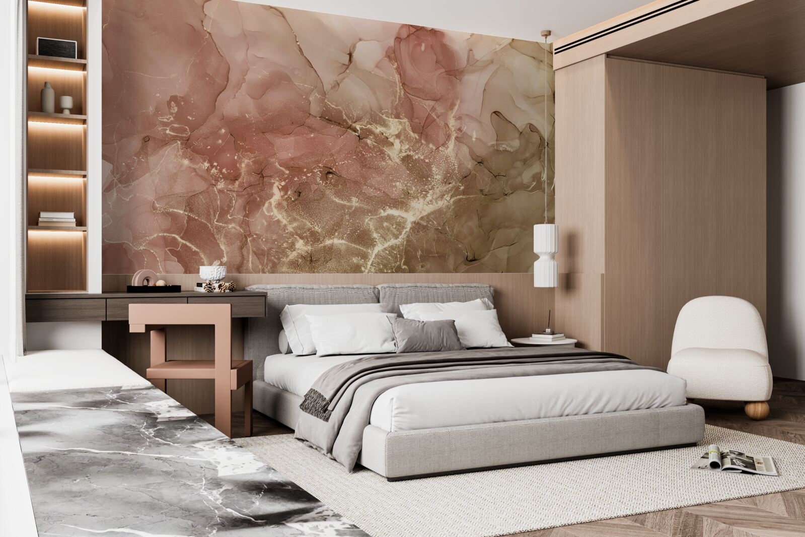 Fototapeta broskyňovo-ružová tekutina