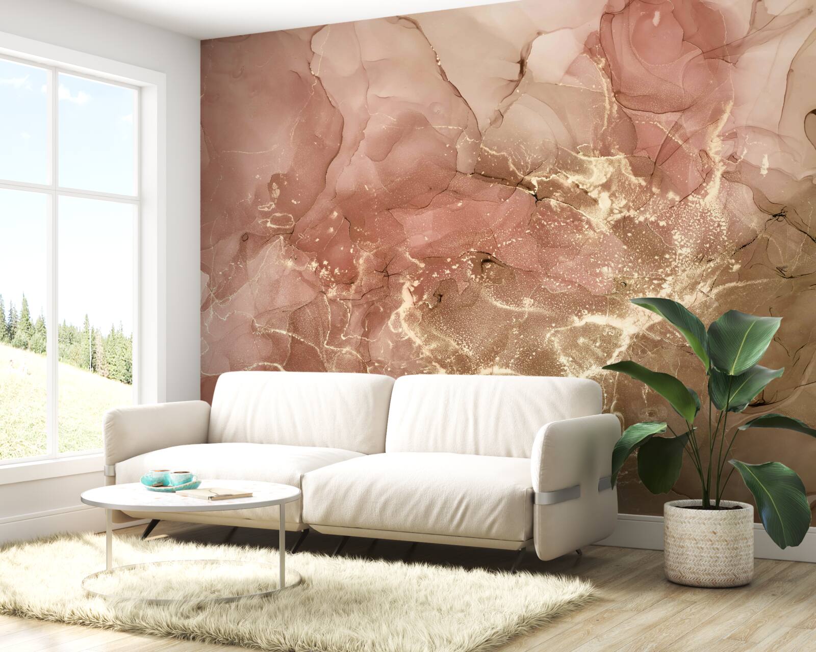 Fototapeta broskyňovo-ružová tekutina