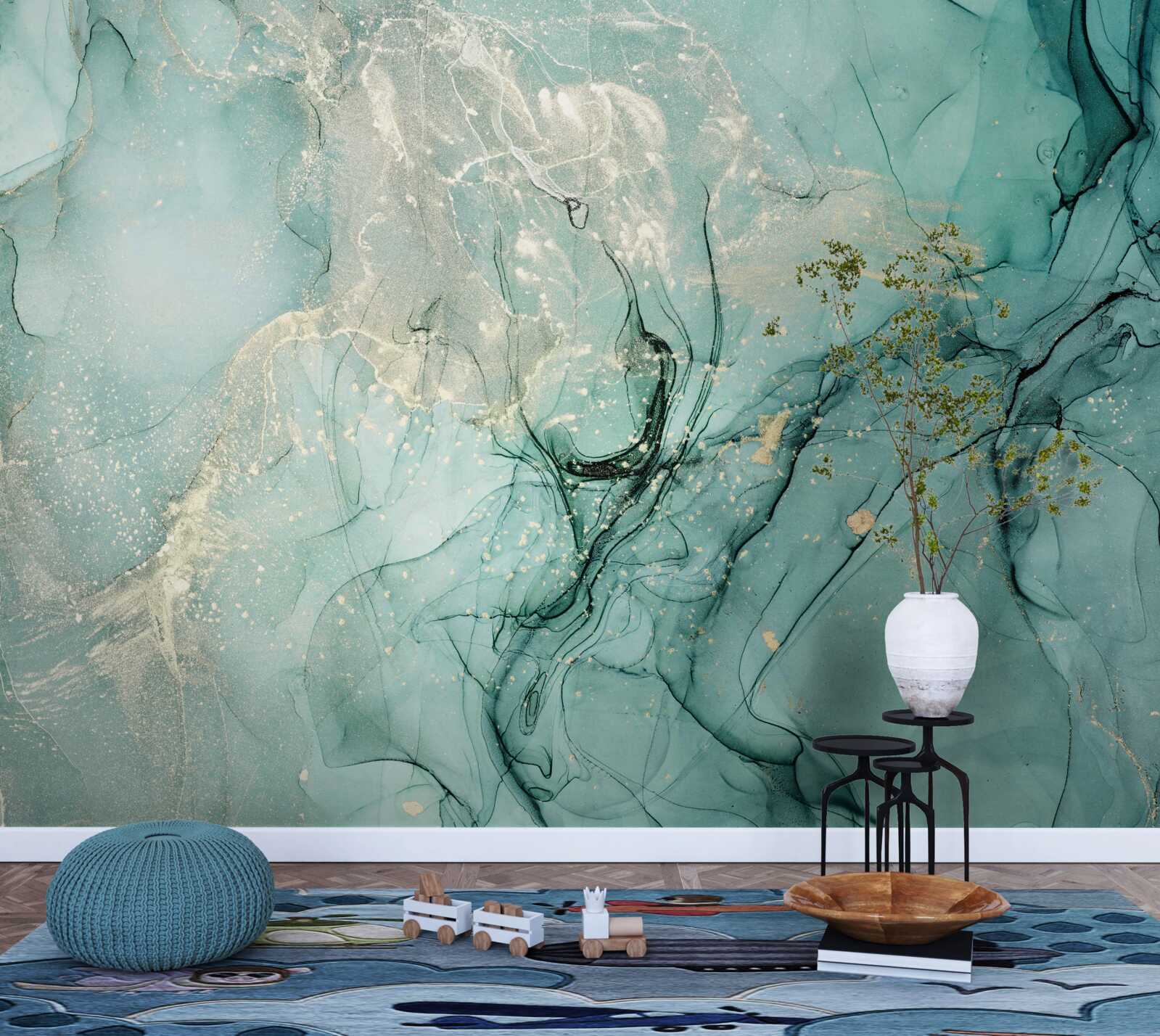 Fototapeta voľný tok zelenej a bielej