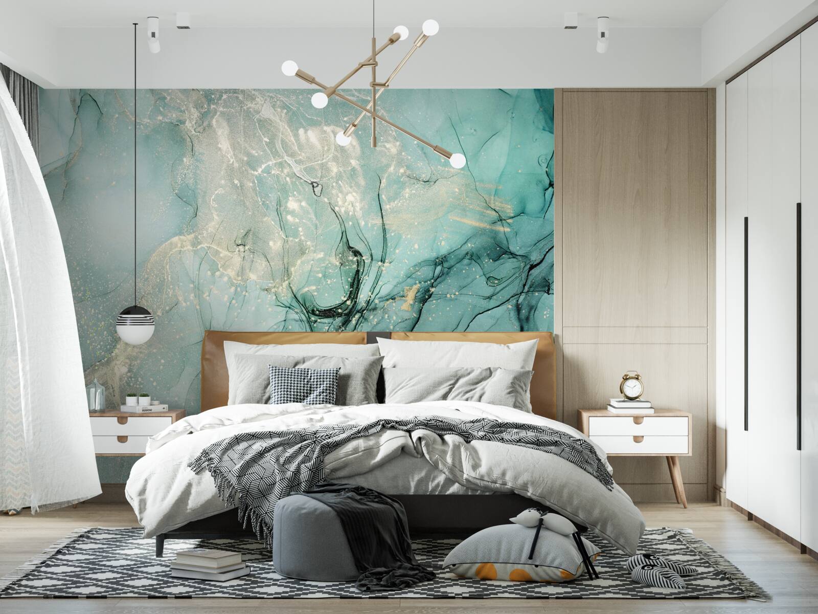 Fototapeta voľný tok zelenej a bielej