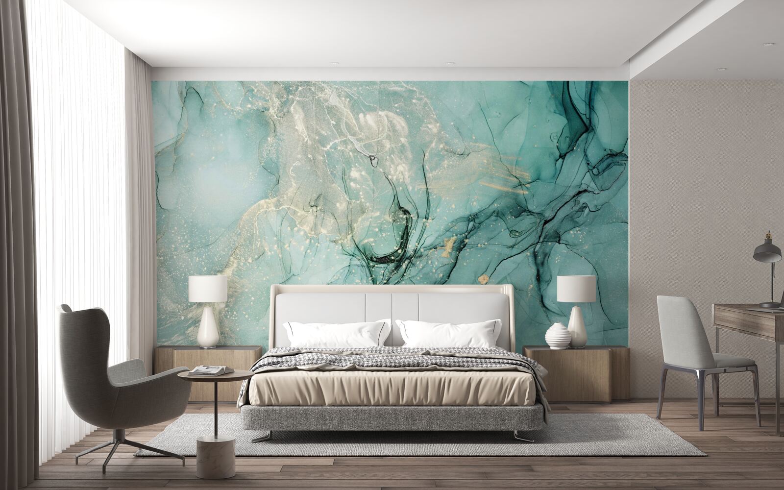 Fototapeta voľný tok zelenej a bielej