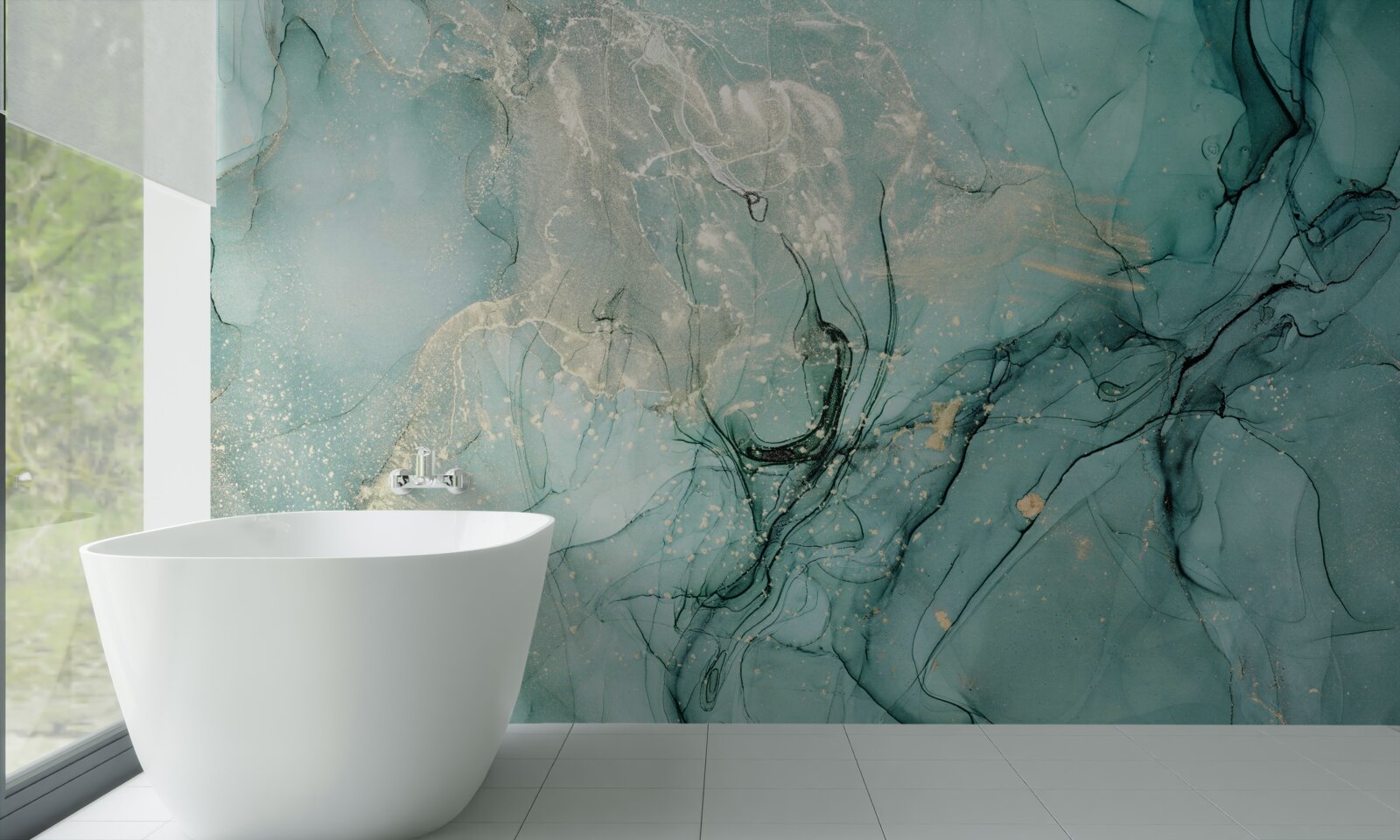 Fototapeta voľný tok zelenej a bielej