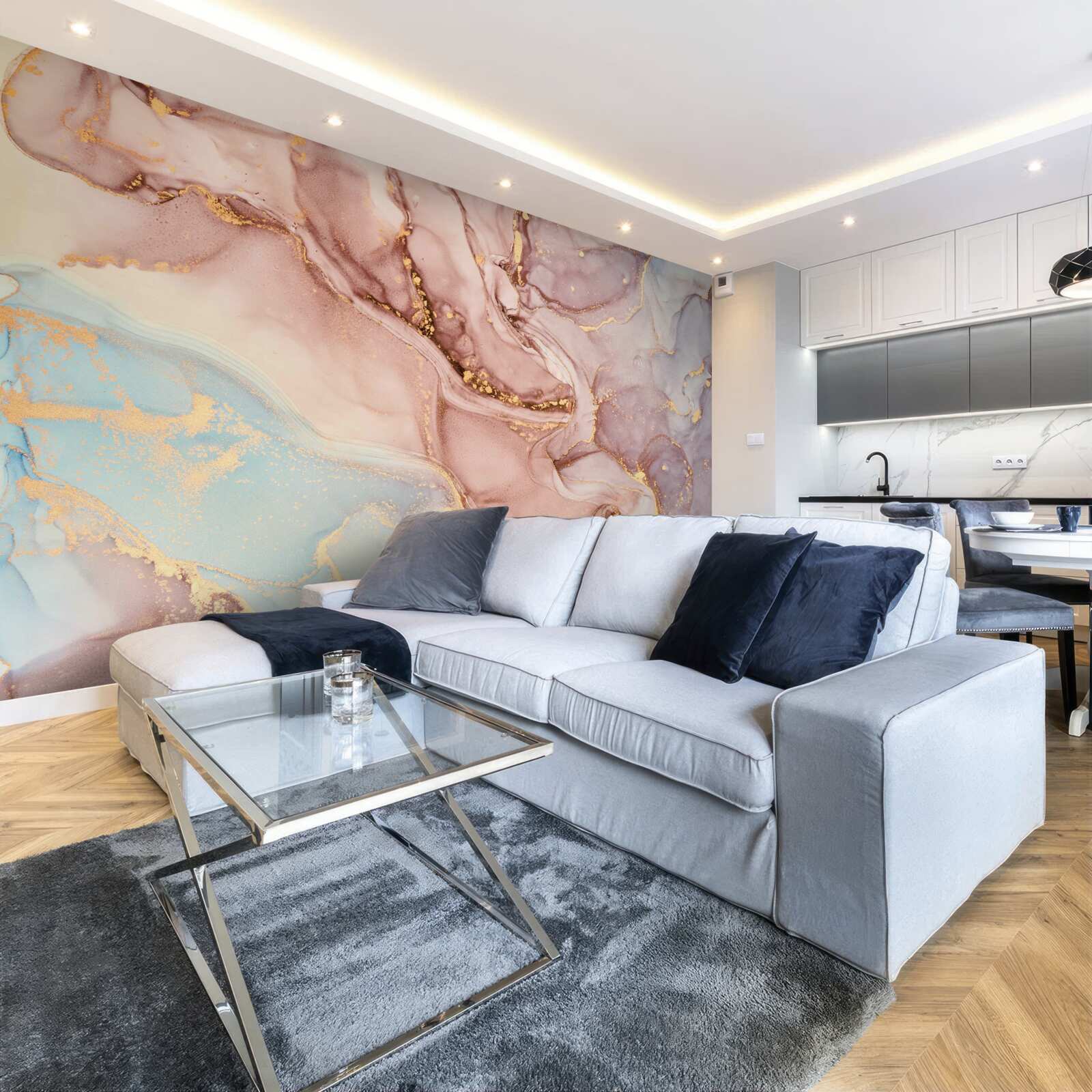 Fototapeta prášková ružová tekutina