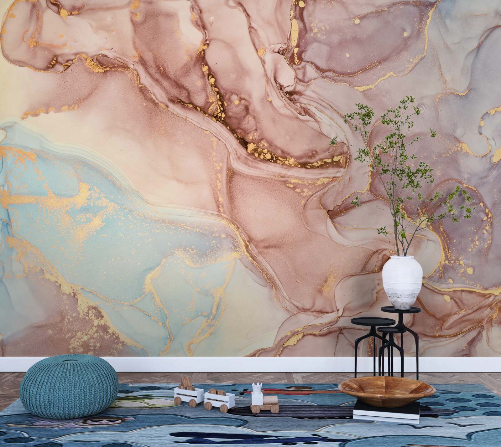 Fototapeta prášková ružová tekutina