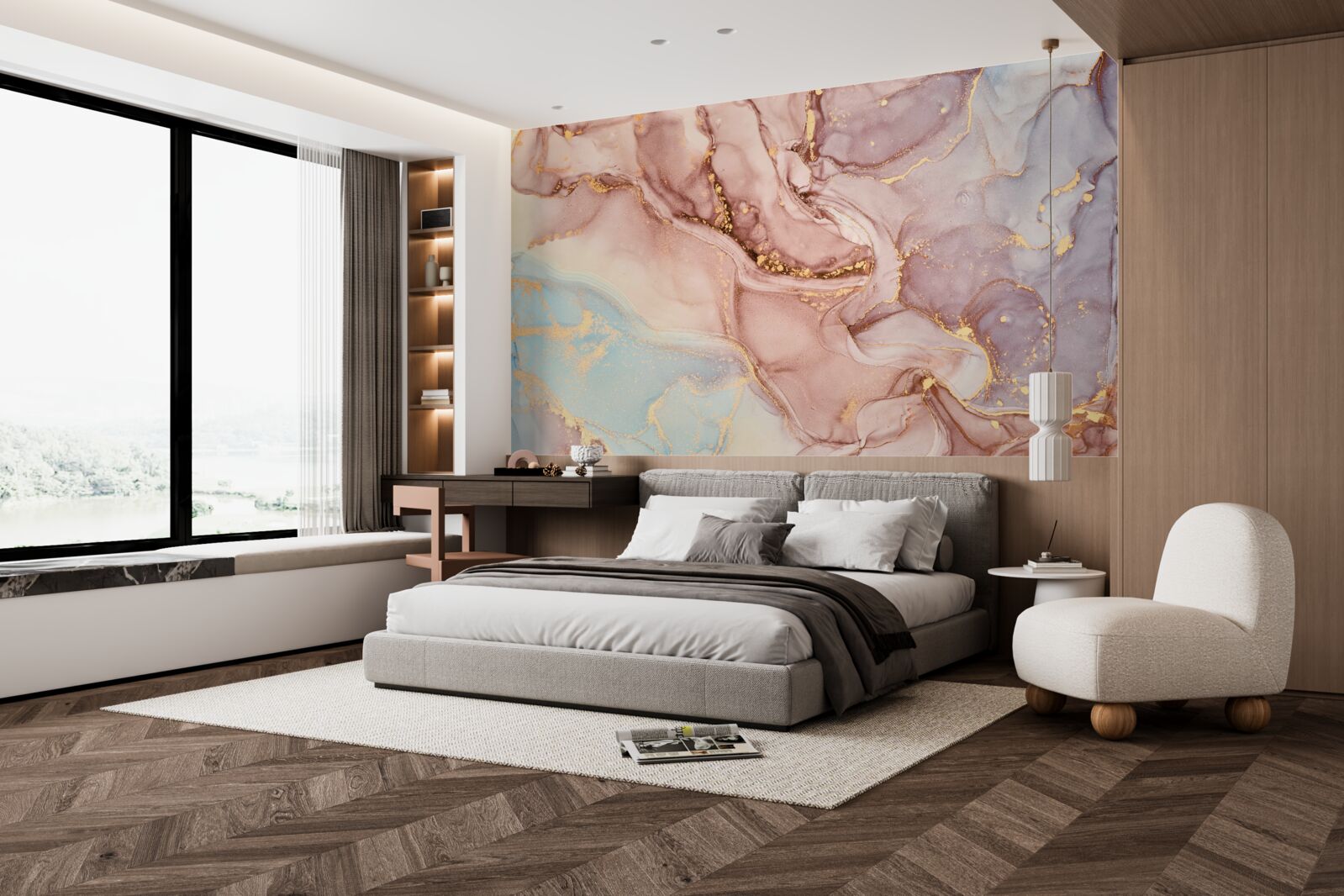 Fototapeta prášková ružová tekutina