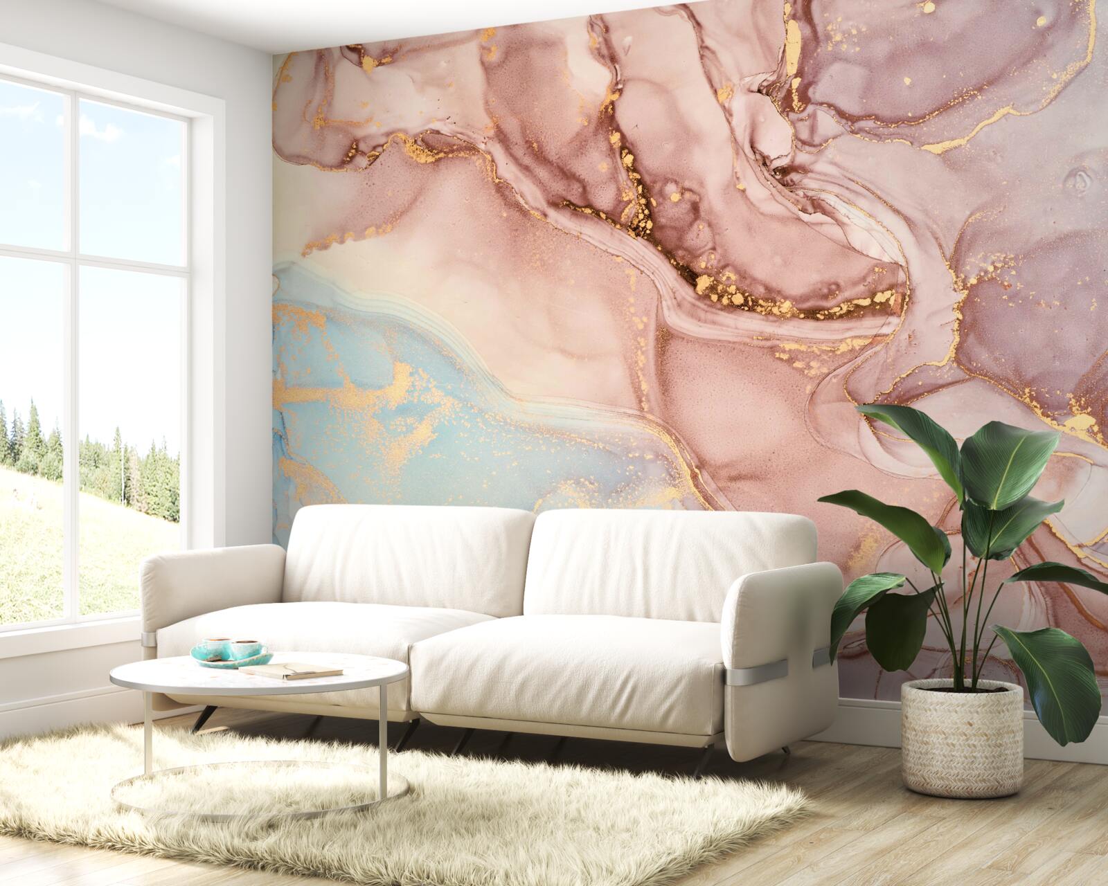 Fototapeta prášková ružová tekutina