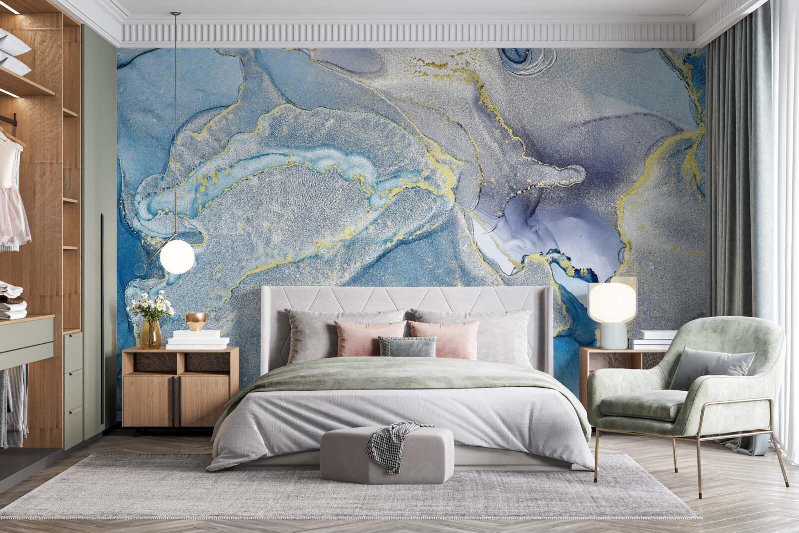 Fototapeta modrý oceán v abstrakcii