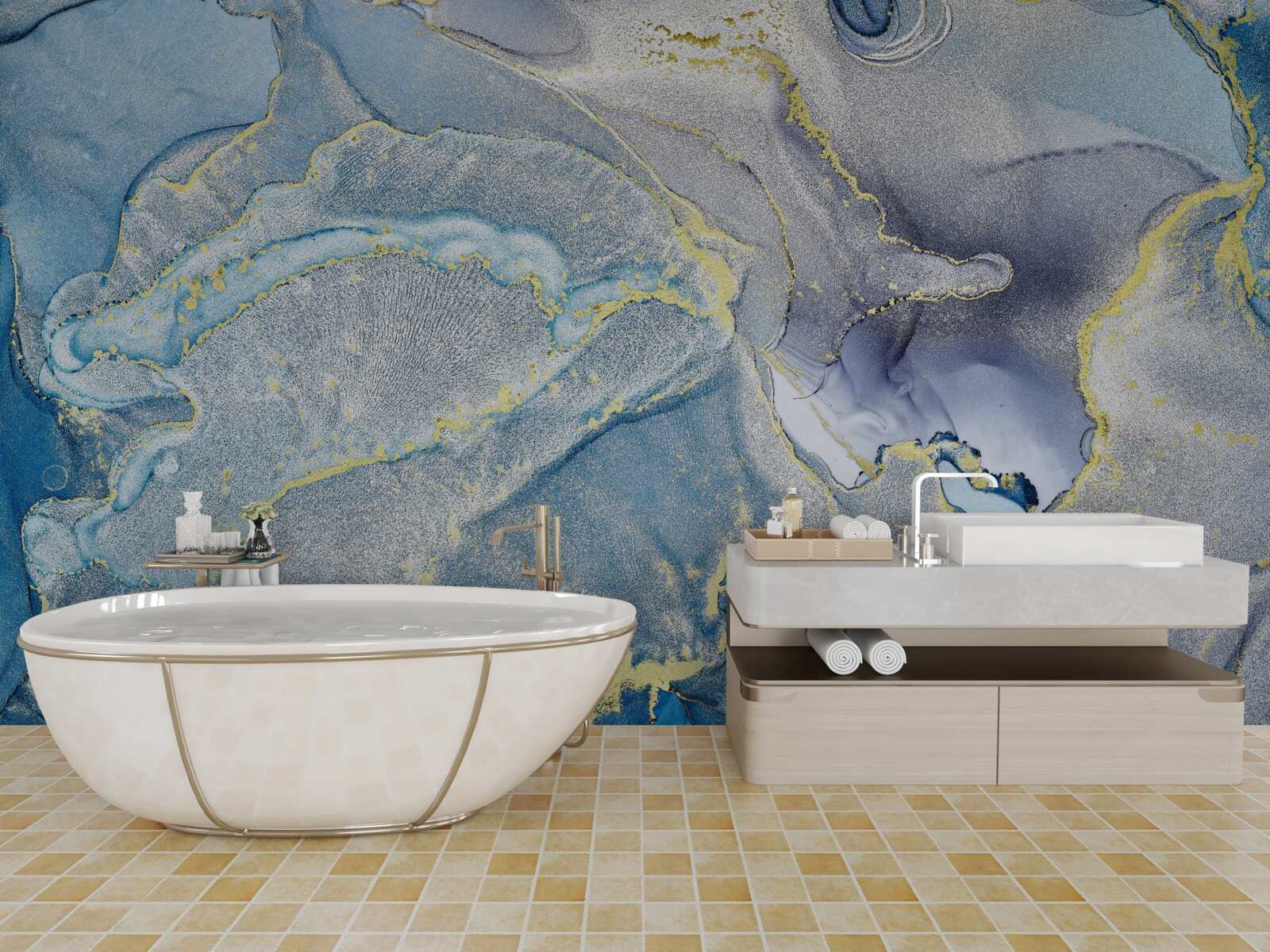 Fototapeta modrý oceán v abstrakcii