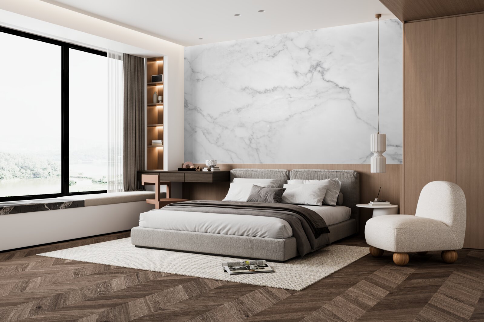 Fototapeta šedý a biely mramor