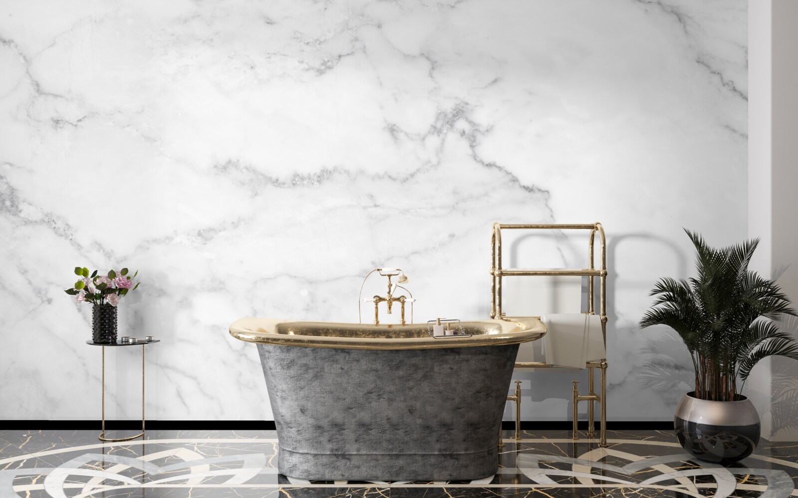 Fototapeta šedý a biely mramor