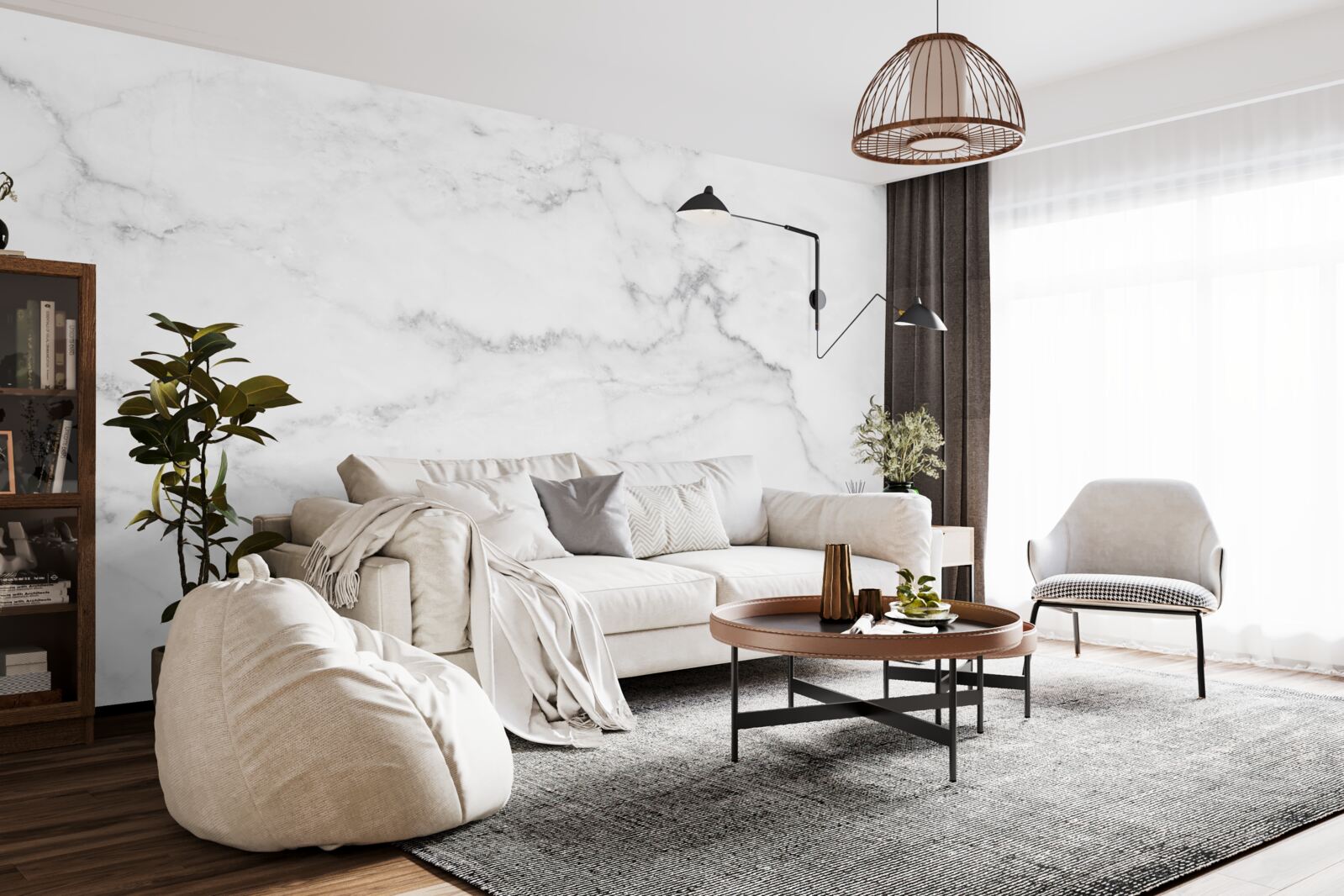 Fototapeta šedý a biely mramor