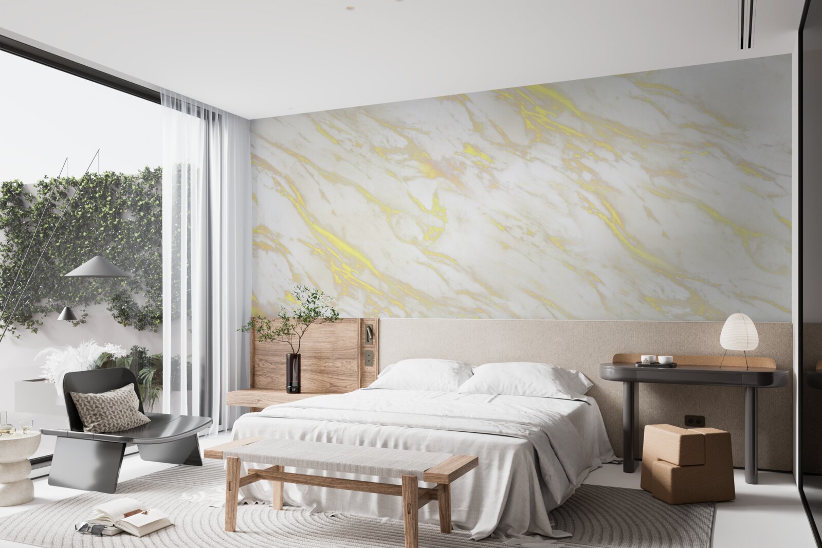 Fototapeta biely mramor so zlatým odtieňom