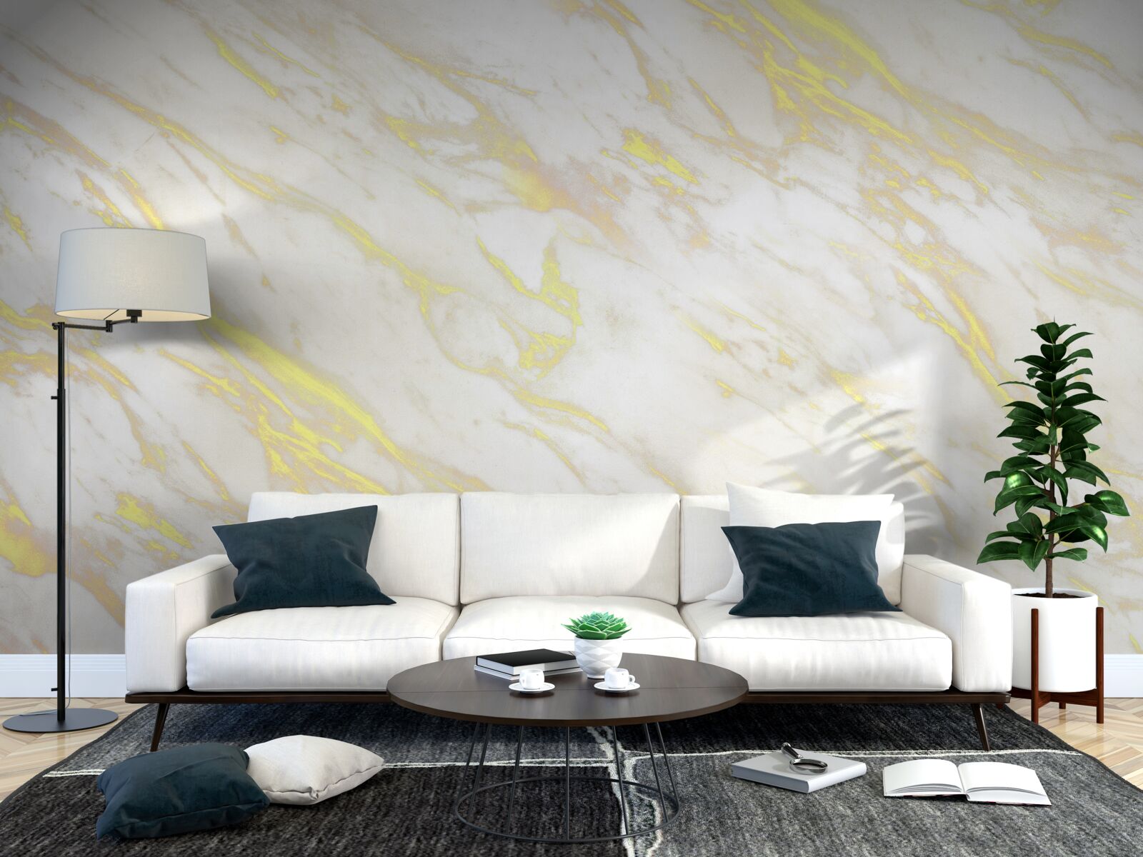 Fototapeta biely mramor so zlatým odtieňom