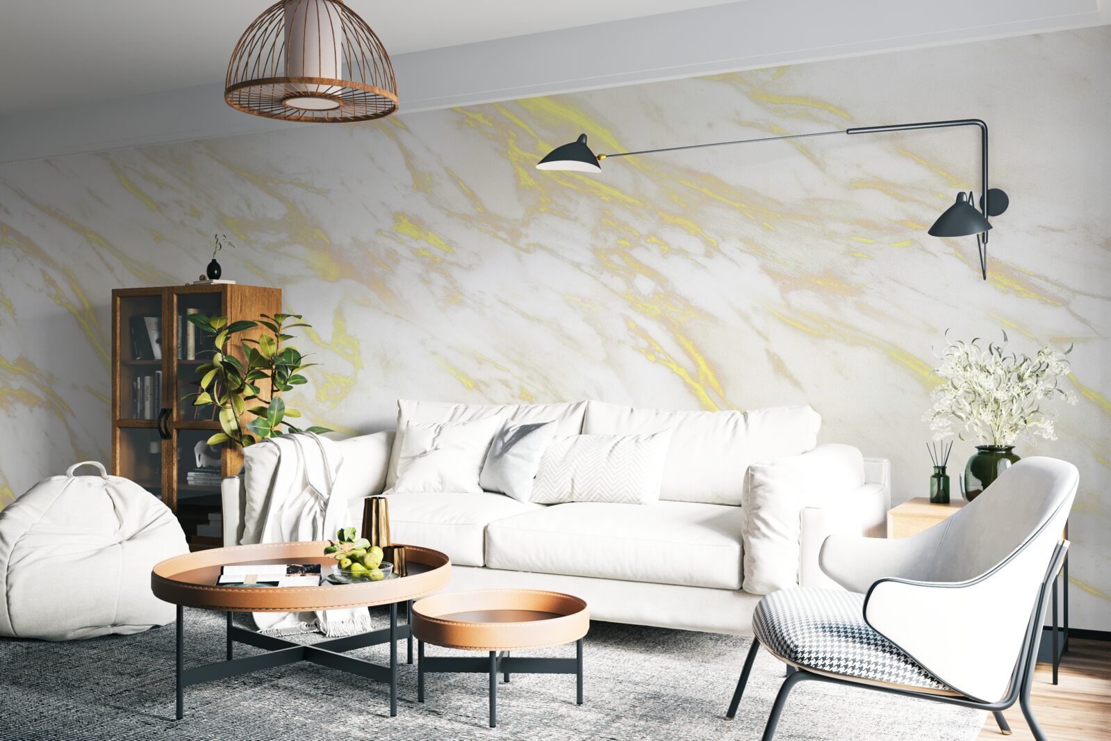 Fototapeta biely mramor so zlatým odtieňom