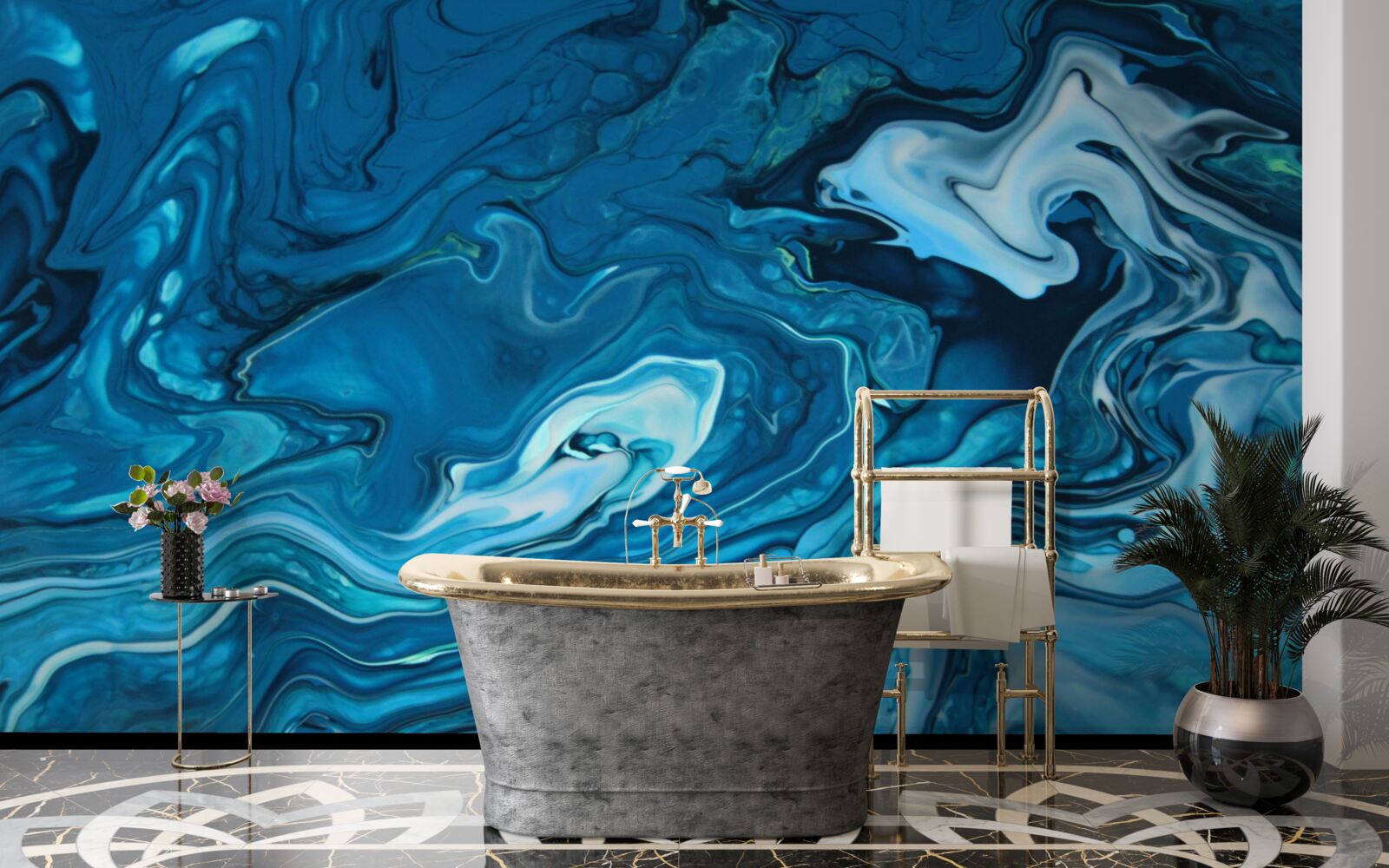 Fototapeta abstraktný modrý mramor