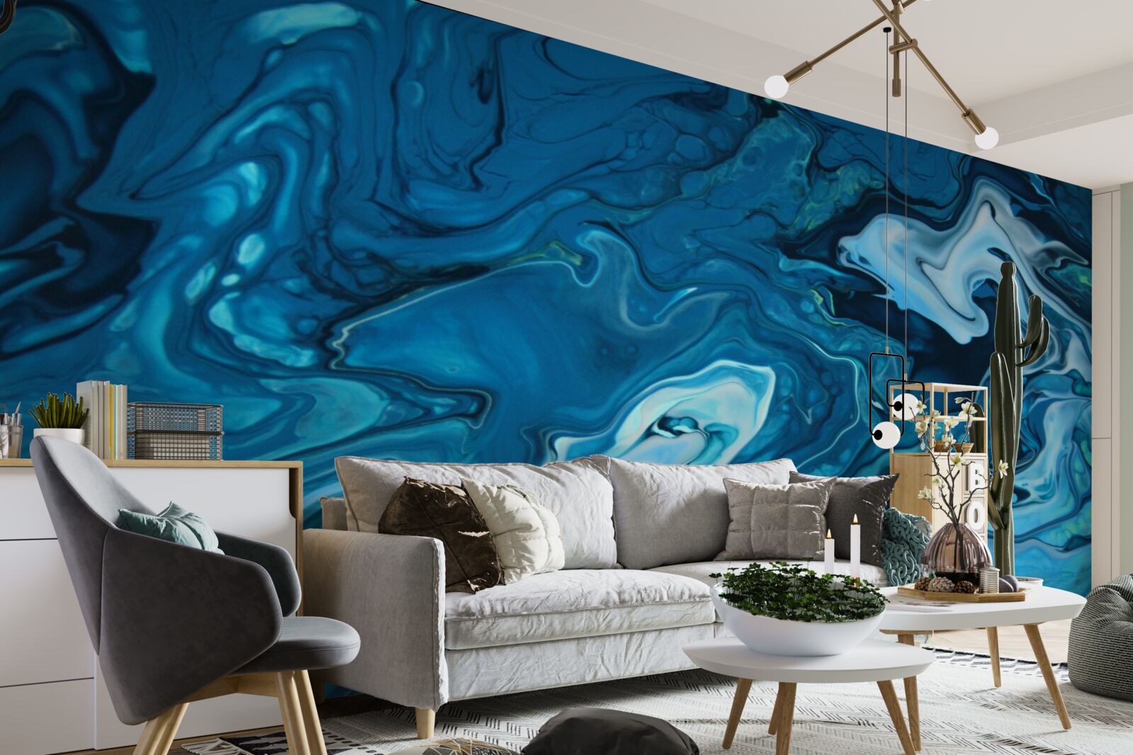 Fototapeta abstraktný modrý mramor