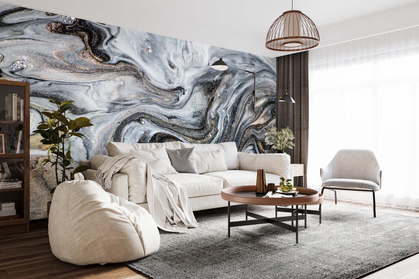 Fototapeta čierny mramor so zlatými žilami