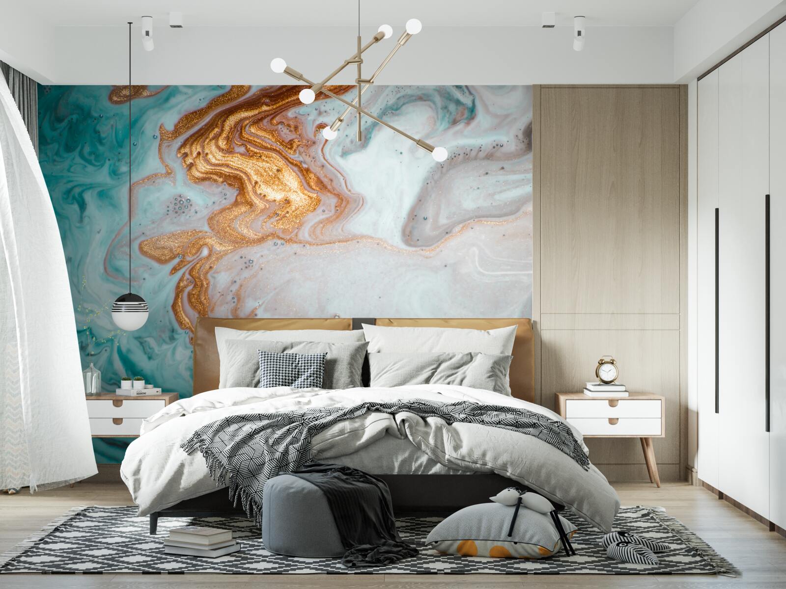 Fototapeta mramor s jasnou abstrakciou