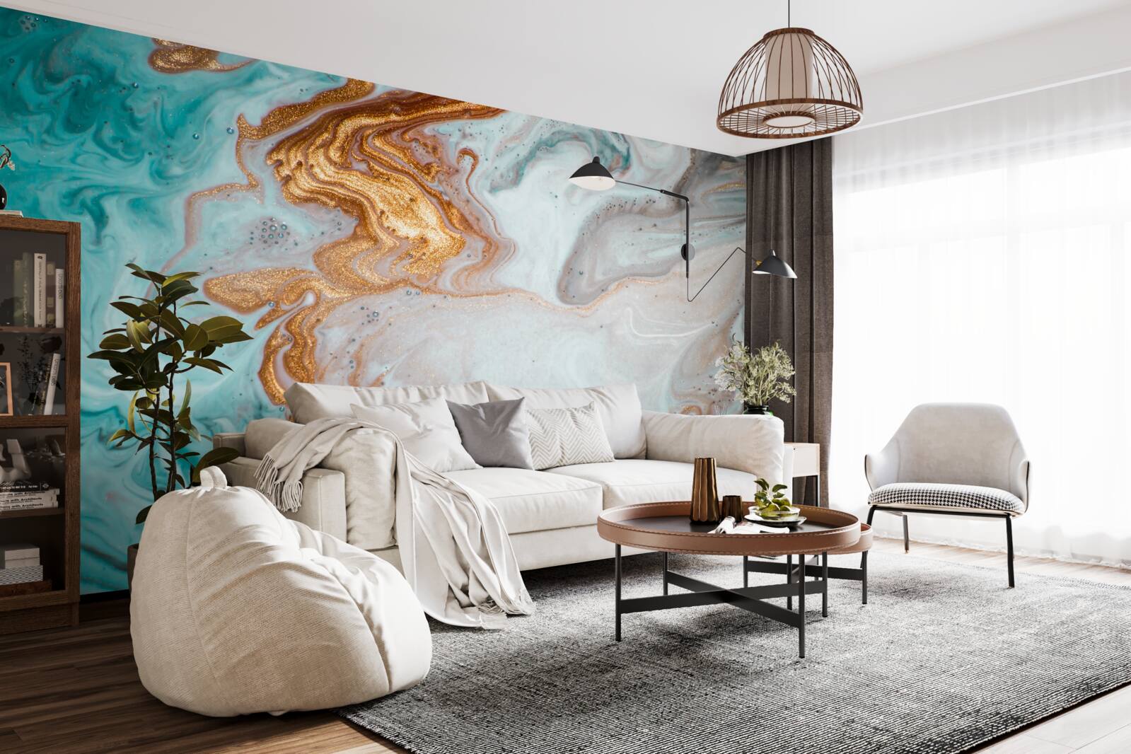 Fototapeta mramor s jasnou abstrakciou