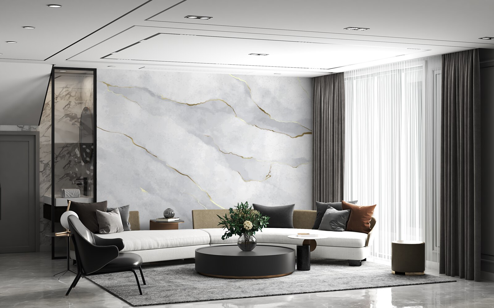 Fototapeta zlatý mramor so svetlými odtieňmi