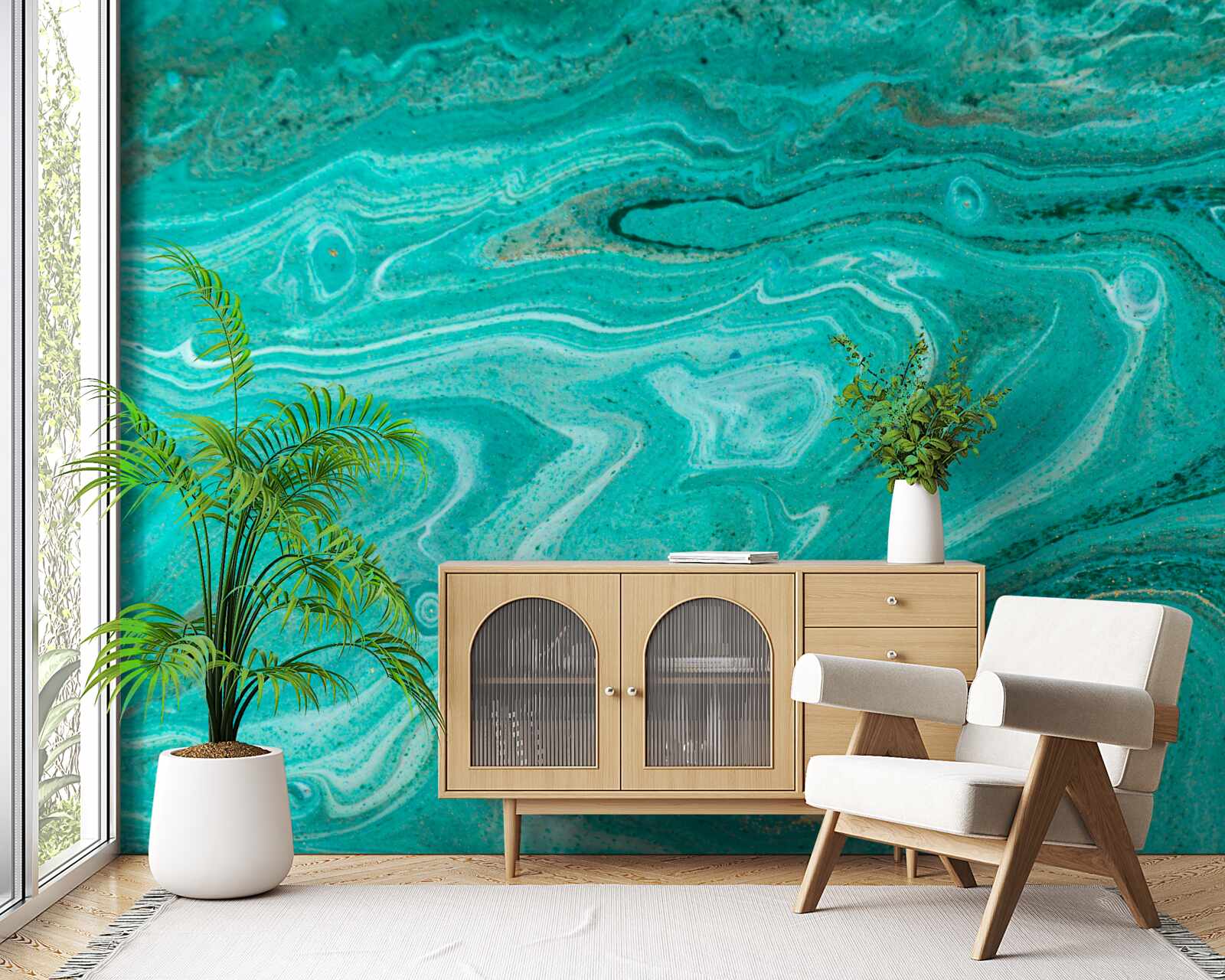 Fototapeta mramor v svetlozelených odtieňoch