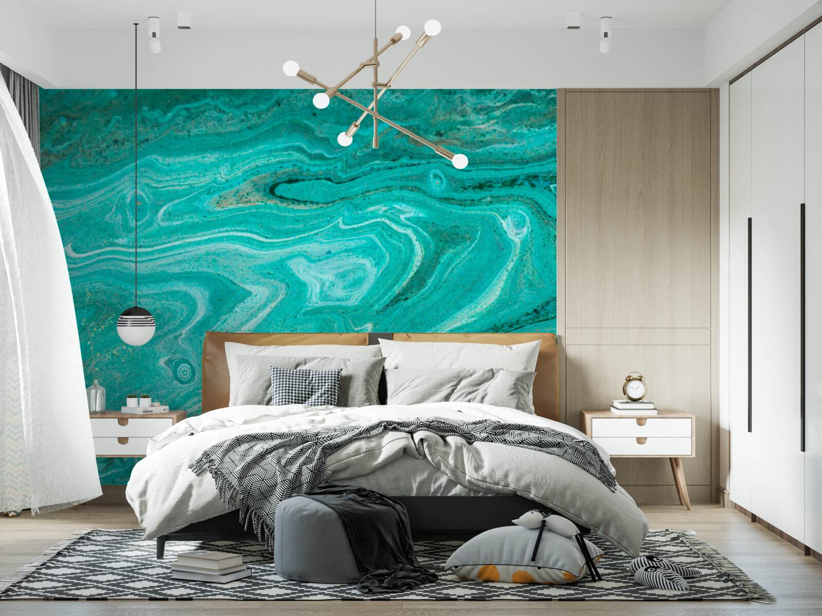 Fototapeta mramor v svetlozelených odtieňoch