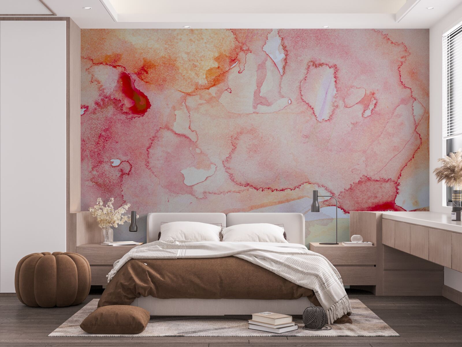 Fototapeta akvarelové pozadie postele