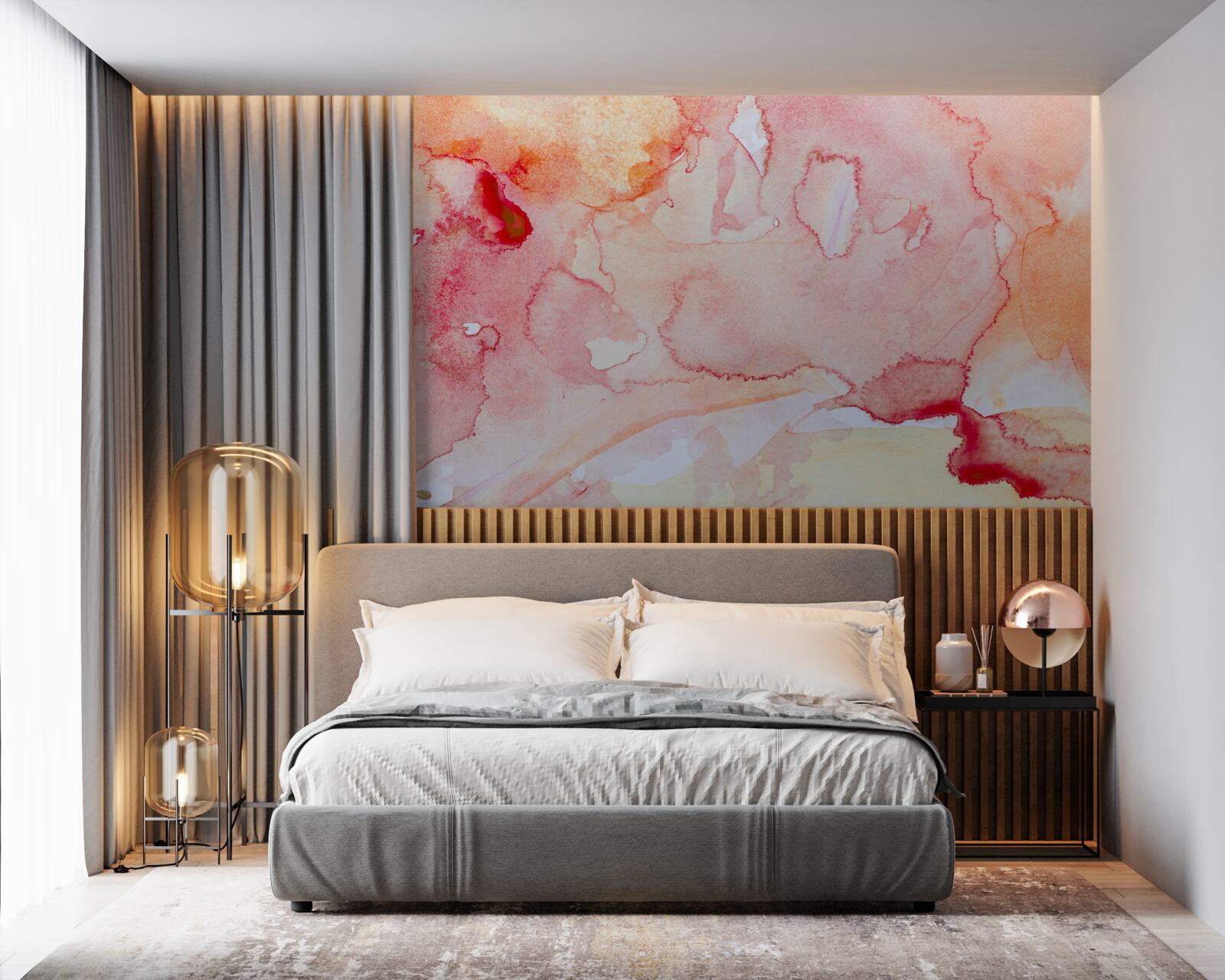 Fototapeta akvarelové pozadie postele