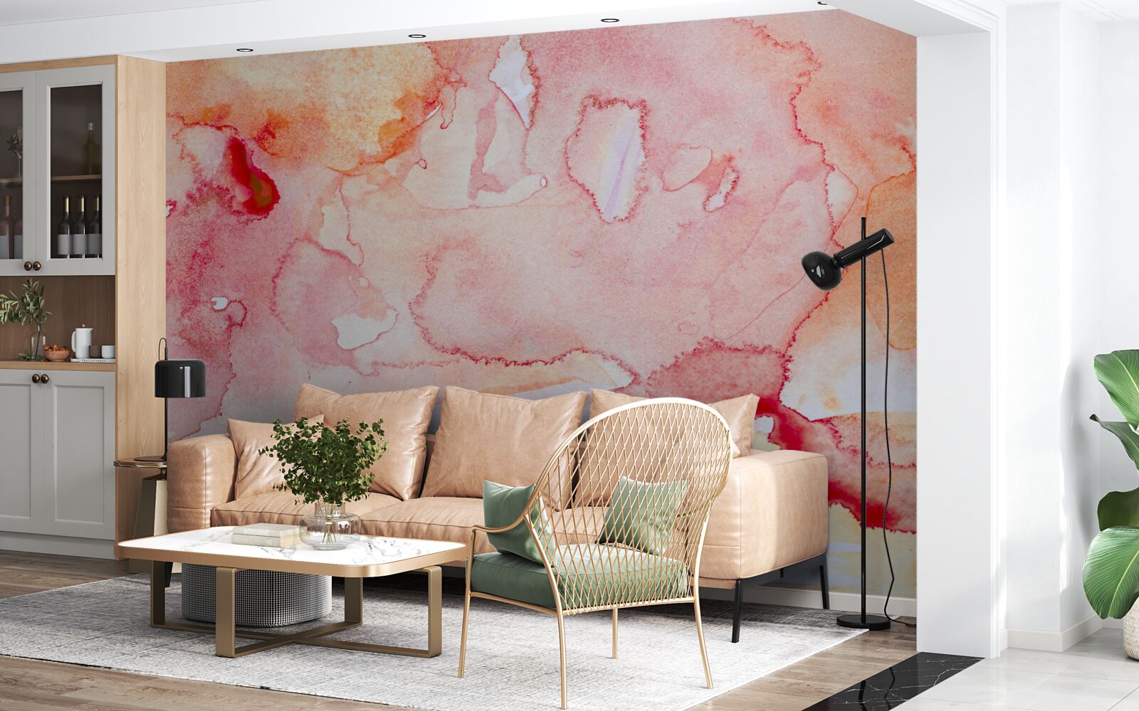 Fototapeta akvarelové pozadie postele