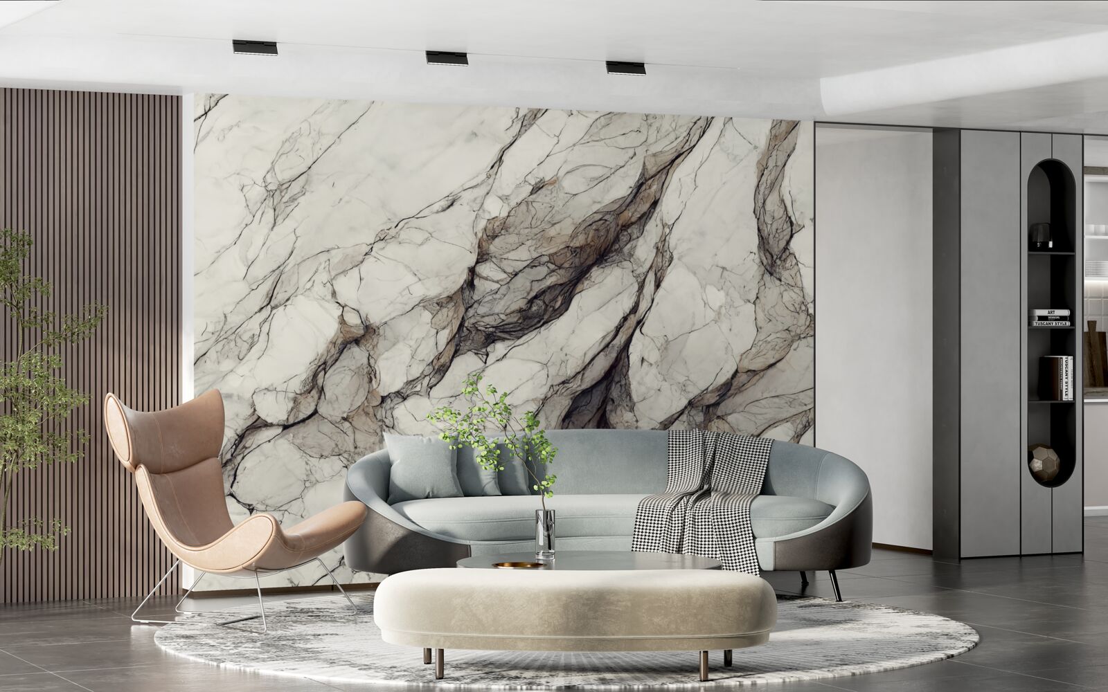 Fototapeta biely mramor so sivými medzivrstvami