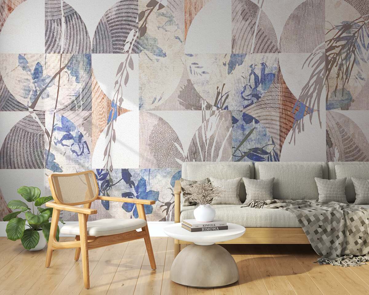 Fototapeta abstraktné pozadie s potlačou jesenného lístia