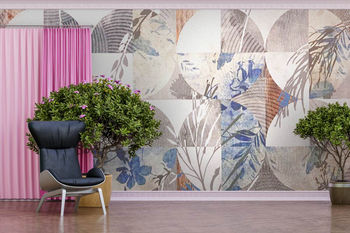 Fototapeta abstraktné pozadie s potlačou jesenného lístia