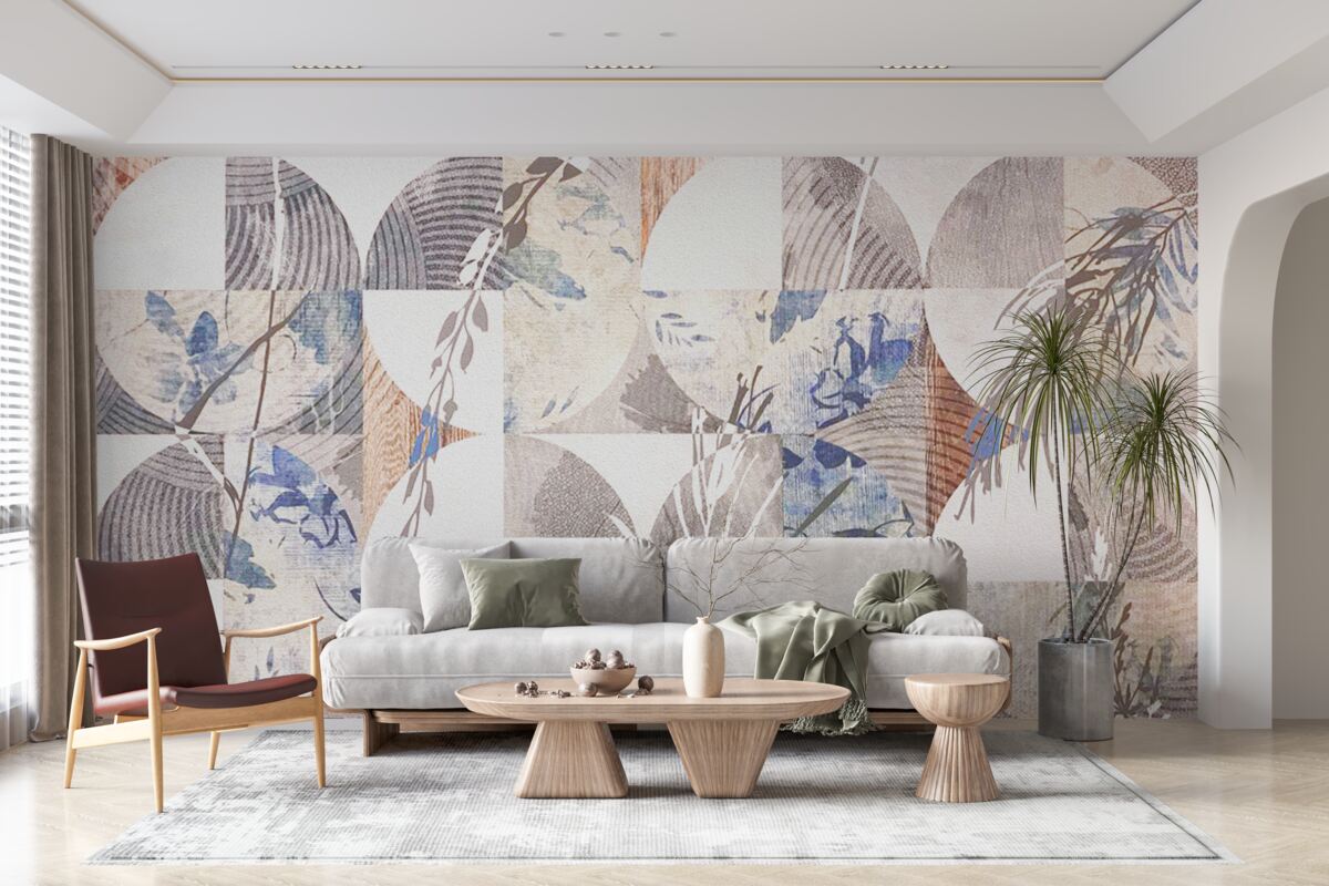 Fototapeta abstraktné pozadie s potlačou jesenného lístia