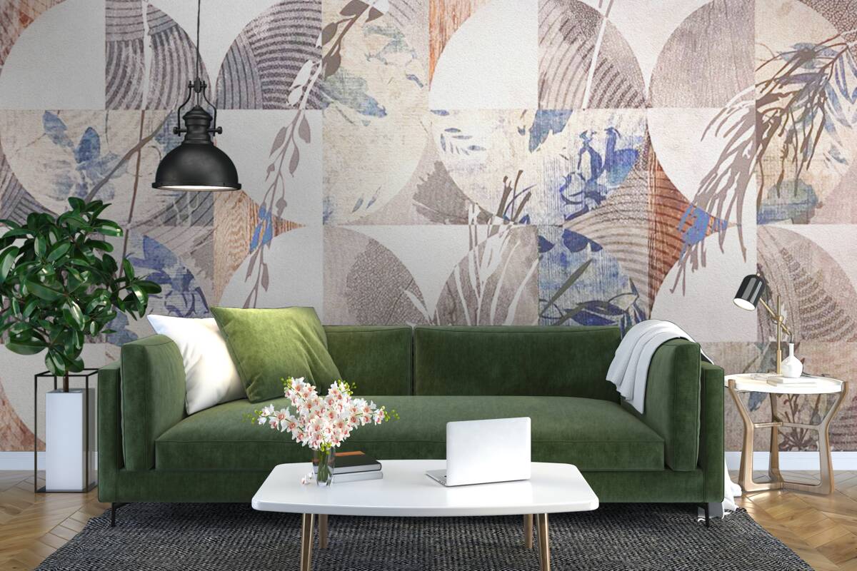 Fototapeta abstraktné pozadie s potlačou jesenného lístia