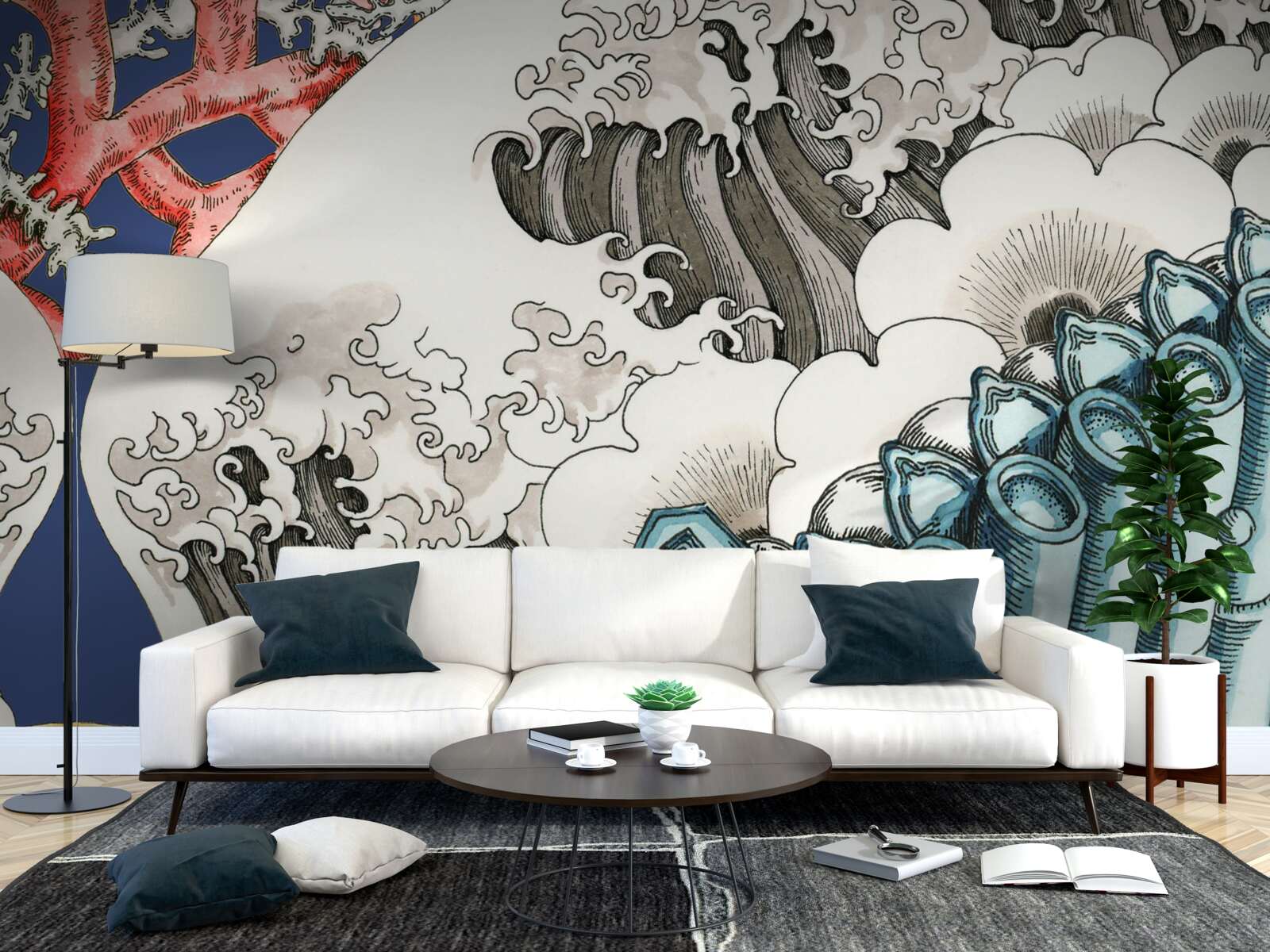 Fototapeta abstrakcia kameňov splýva s vlnami