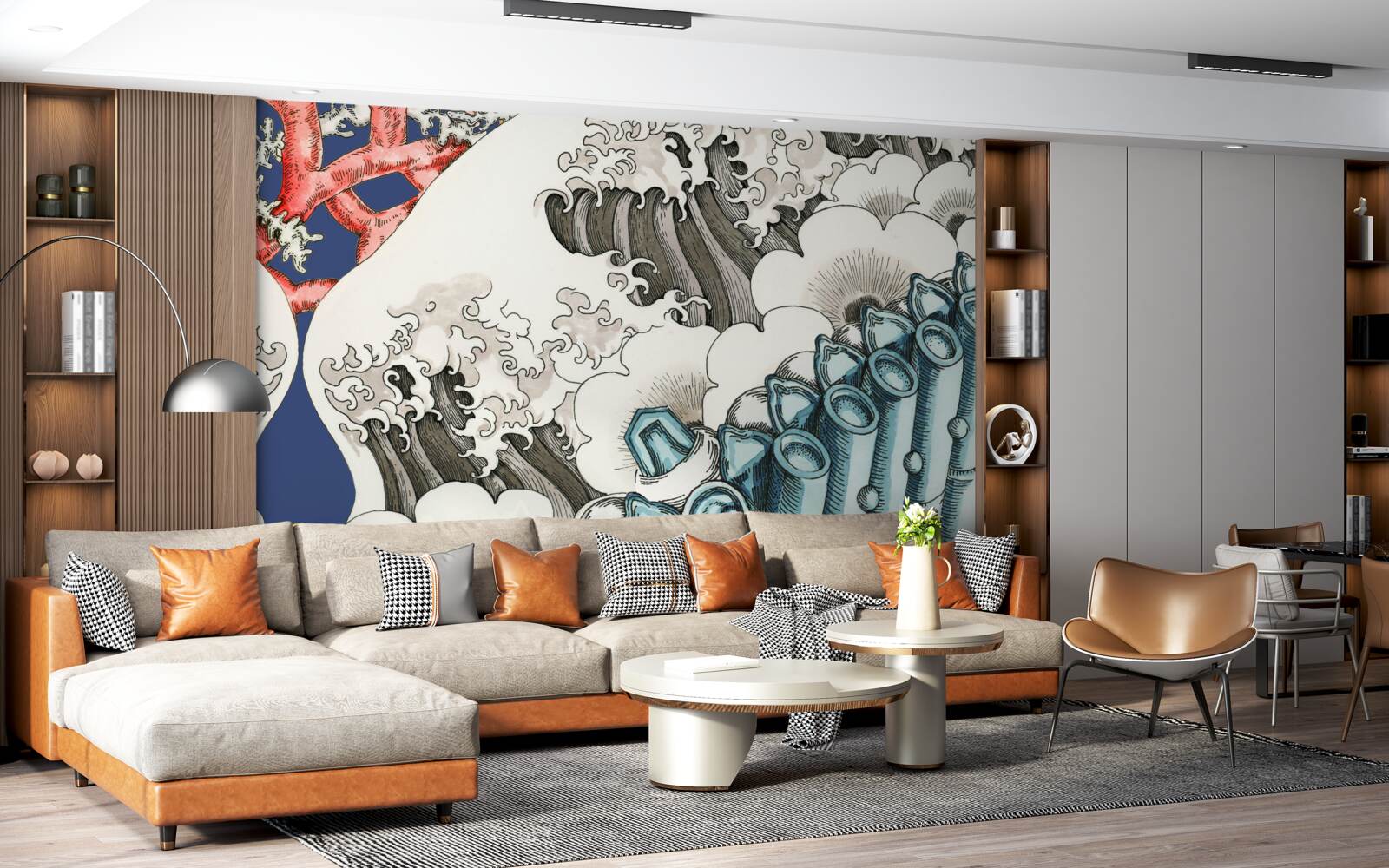 Fototapeta abstrakcia kameňov splýva s vlnami