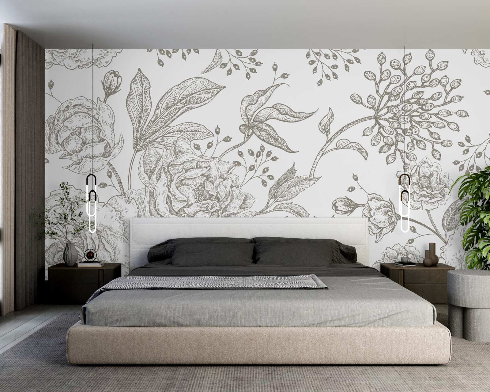 Fototapeta ruža a iné kvety sú zobrazené na bielom pozadí