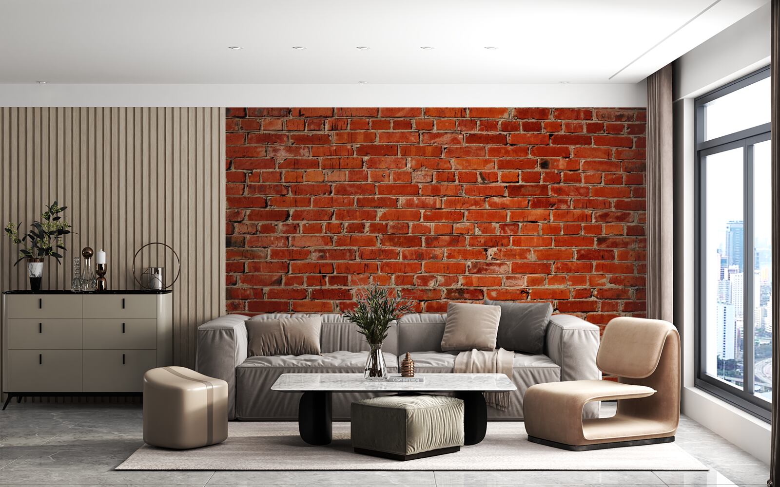 Fototapeta Stena je natretá sýto červenou farbou, ktorá pripomína tmavú tehlu